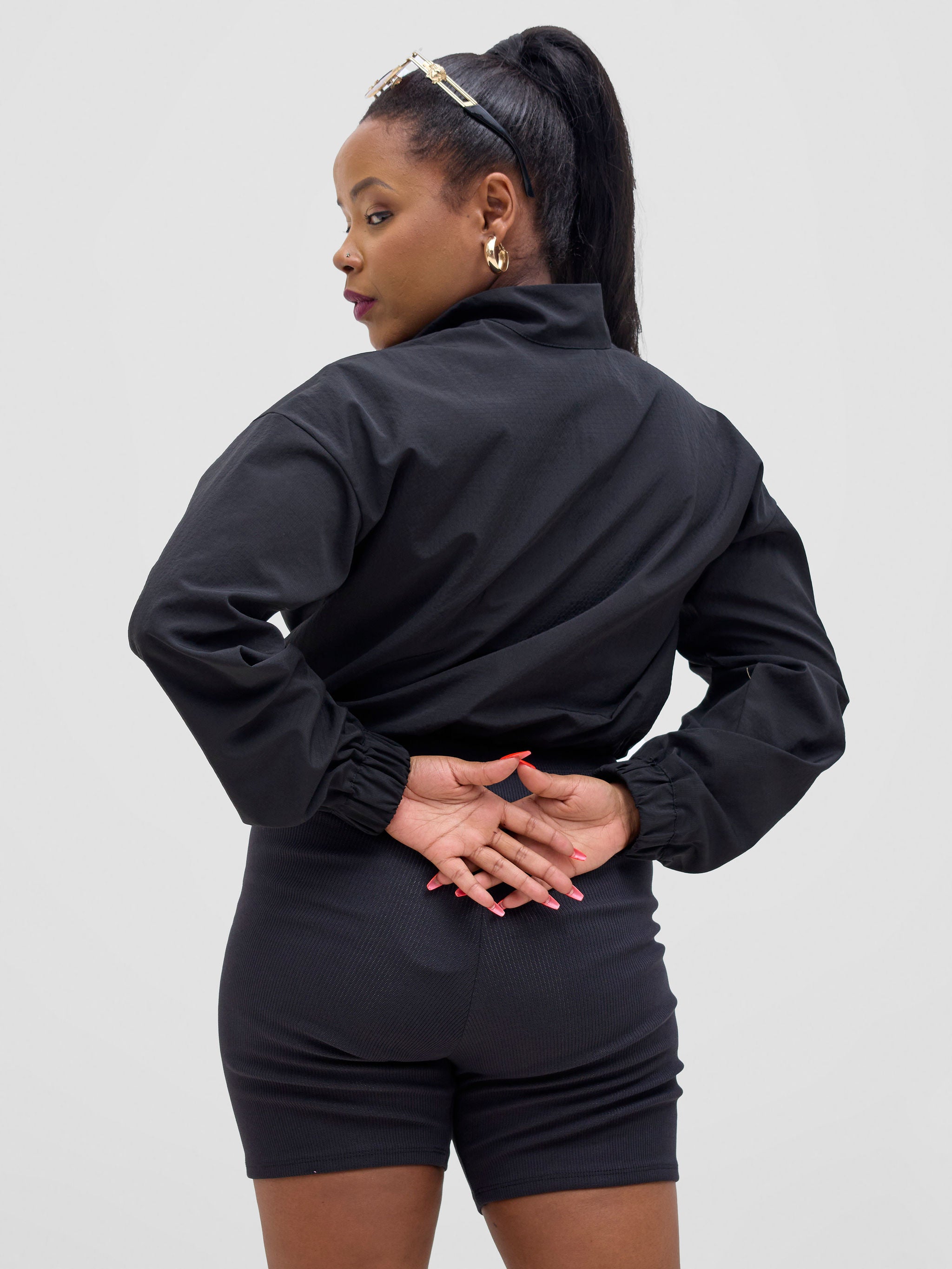 Zoya Vasha Midriff Jacket - Black / Neon Green