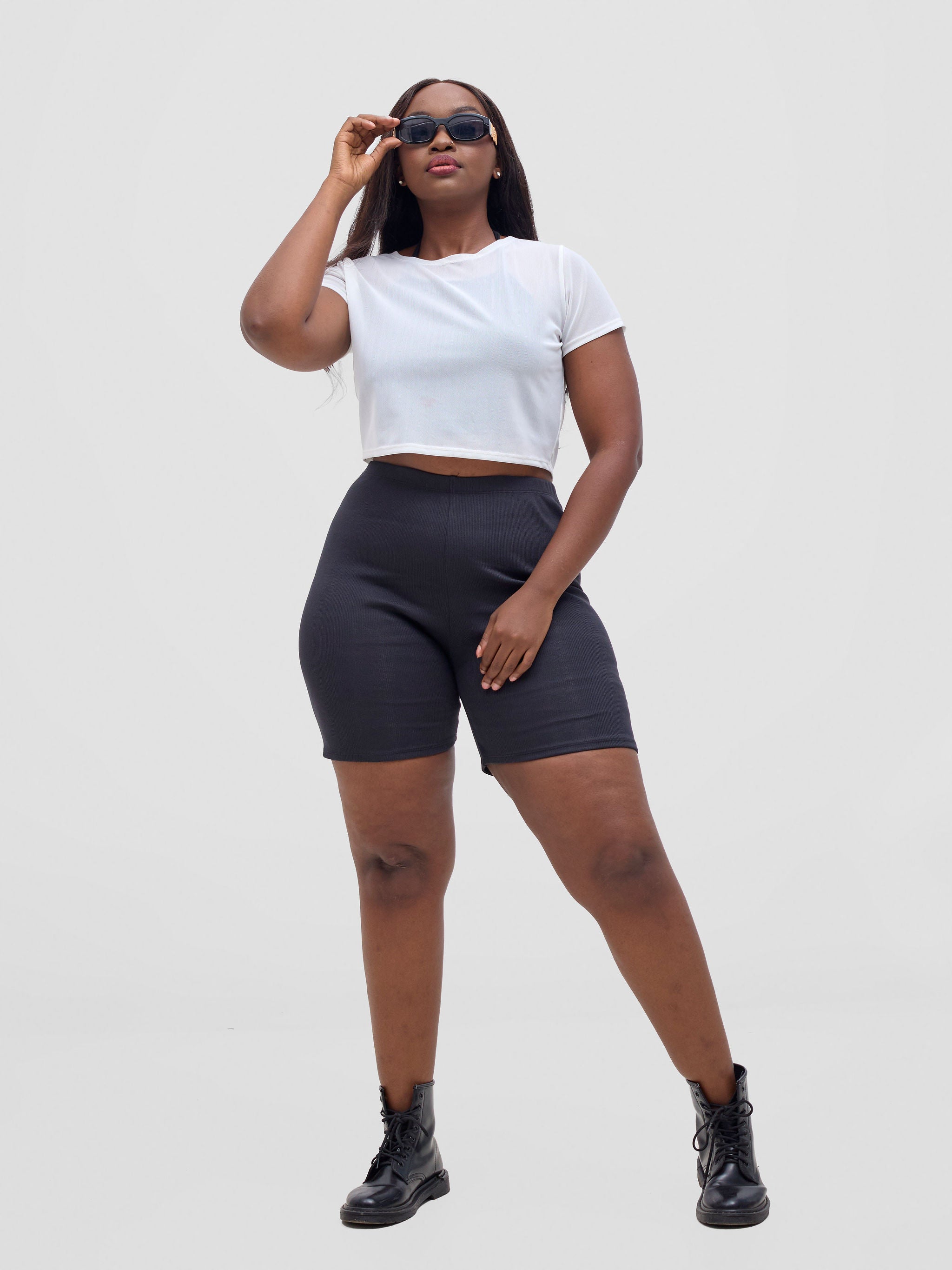 Zoya Vasha Short Sleeve Mesh Top - White