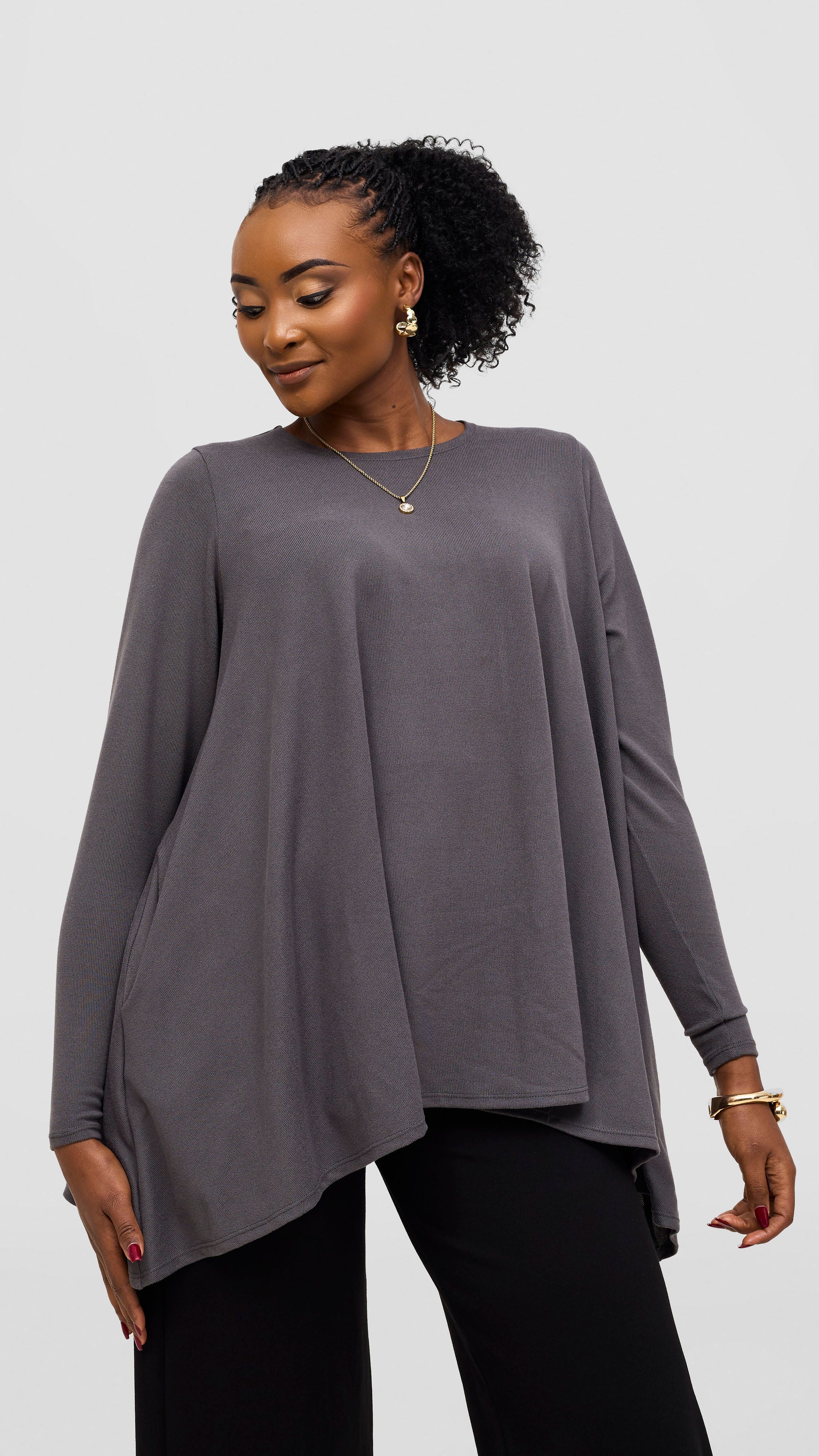 Vivo Tanda Loose Sweater - Dark Grey