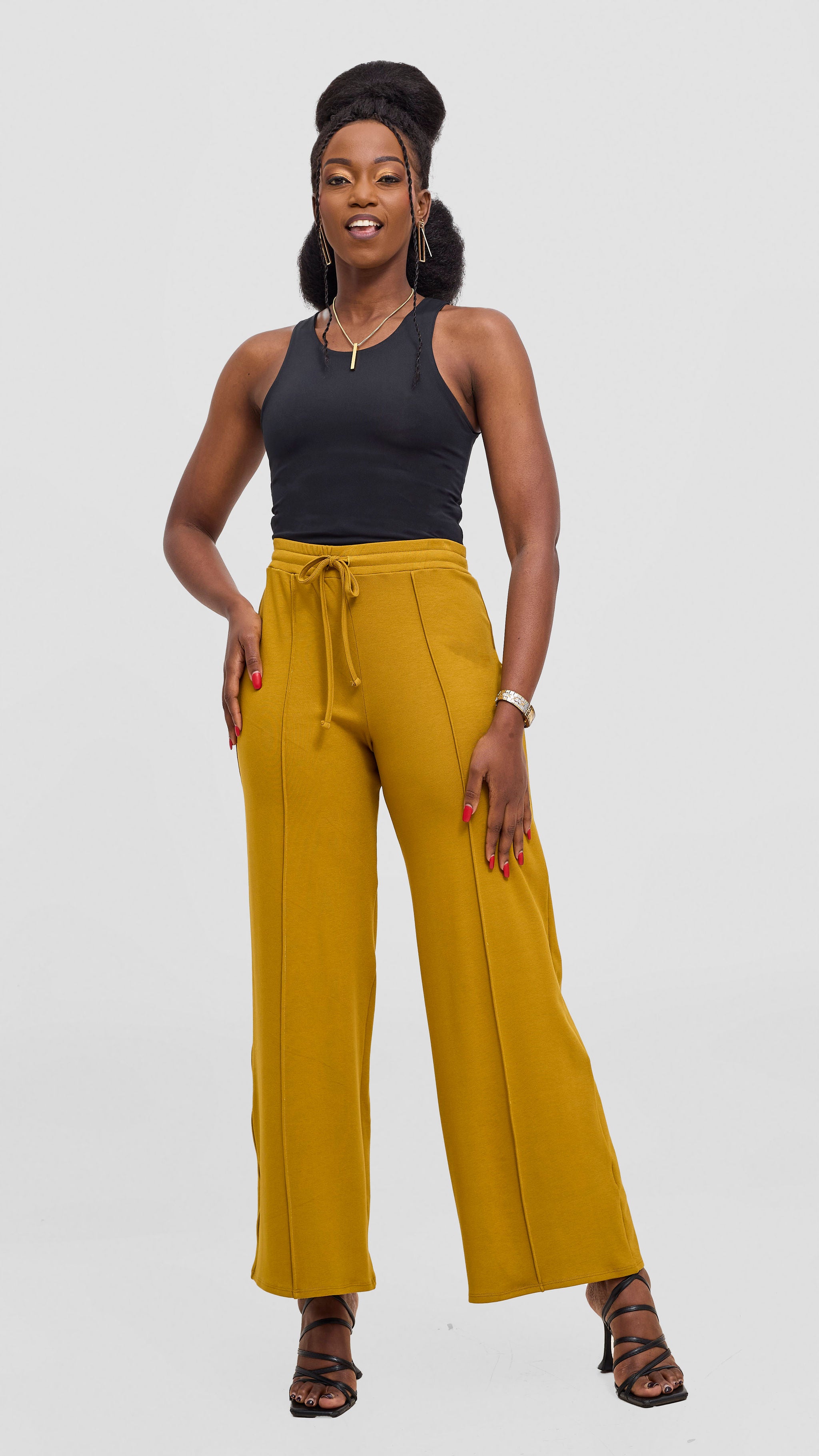 Vivo Ria Panelled Pants - Dark Olive