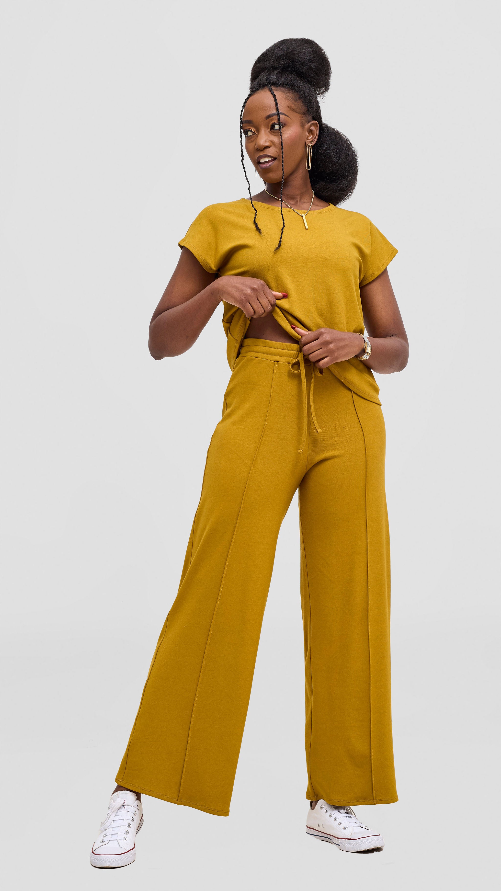 Vivo Ria Panelled Pants - Dark Olive