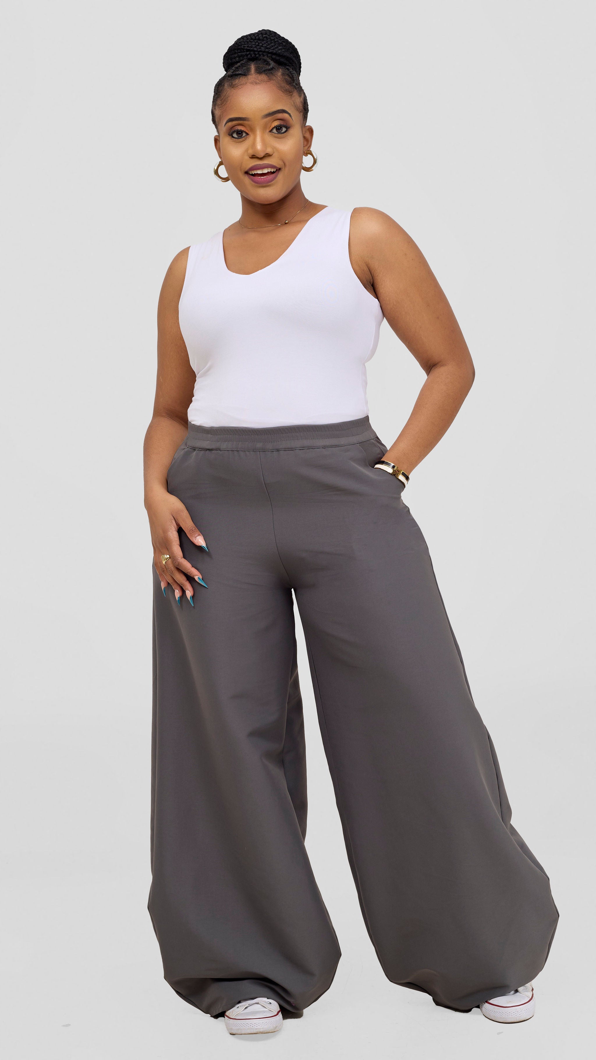 Zoya Temo Parachute Pants -Dark Grey