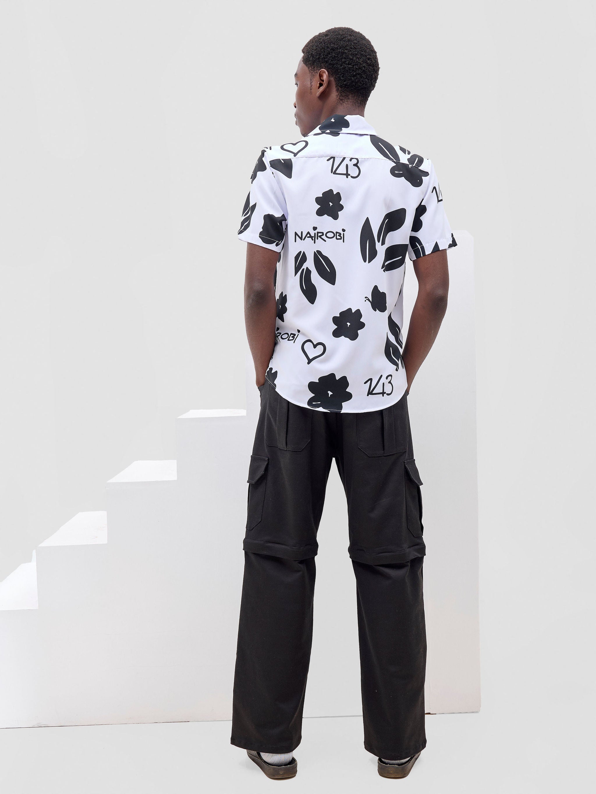 Zoya X Metamorphisized 143 Oversized Bowling Shirt - White / Black