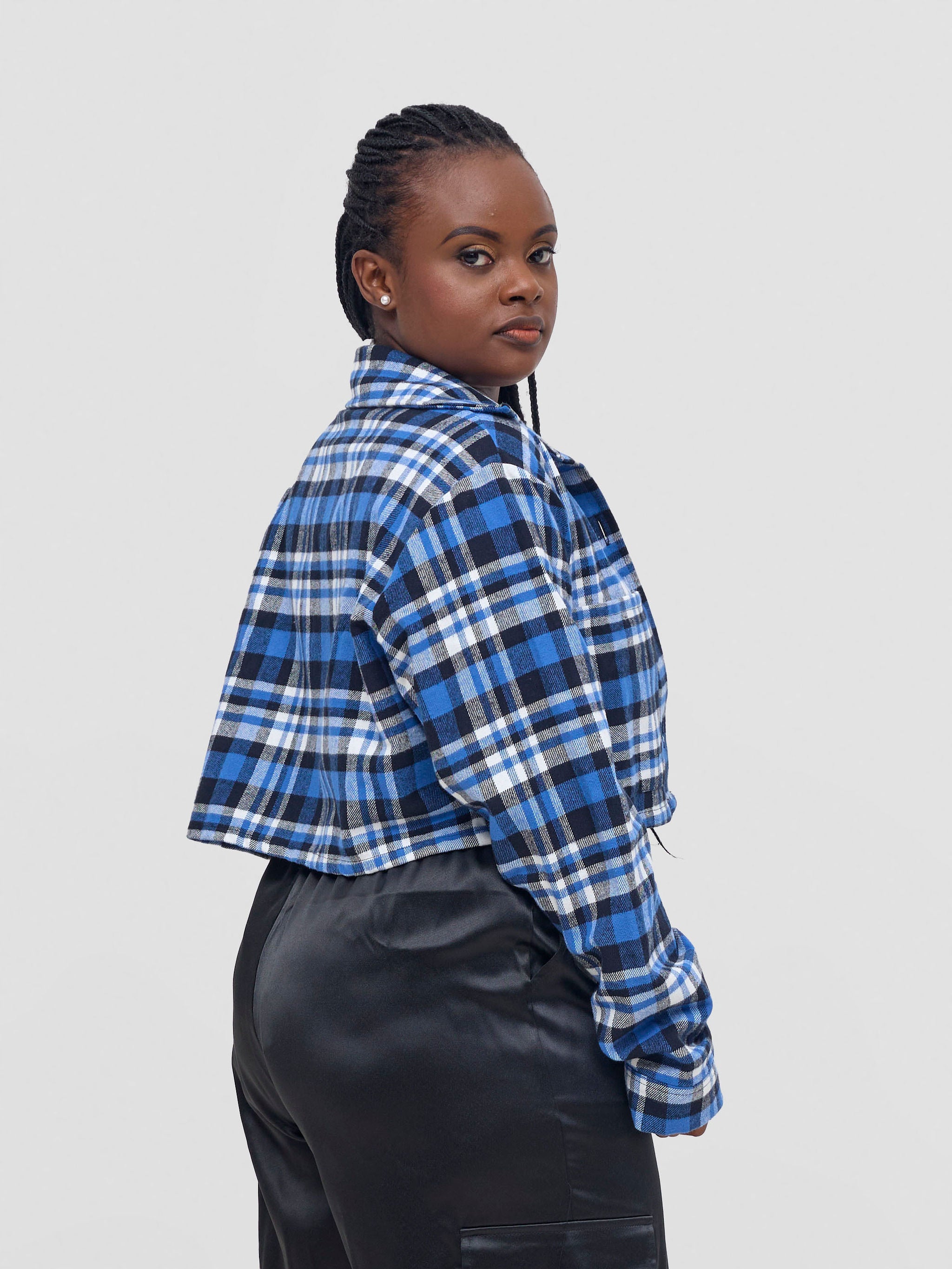 Zoya Aridi Cropped Jacket - Navy / Blue