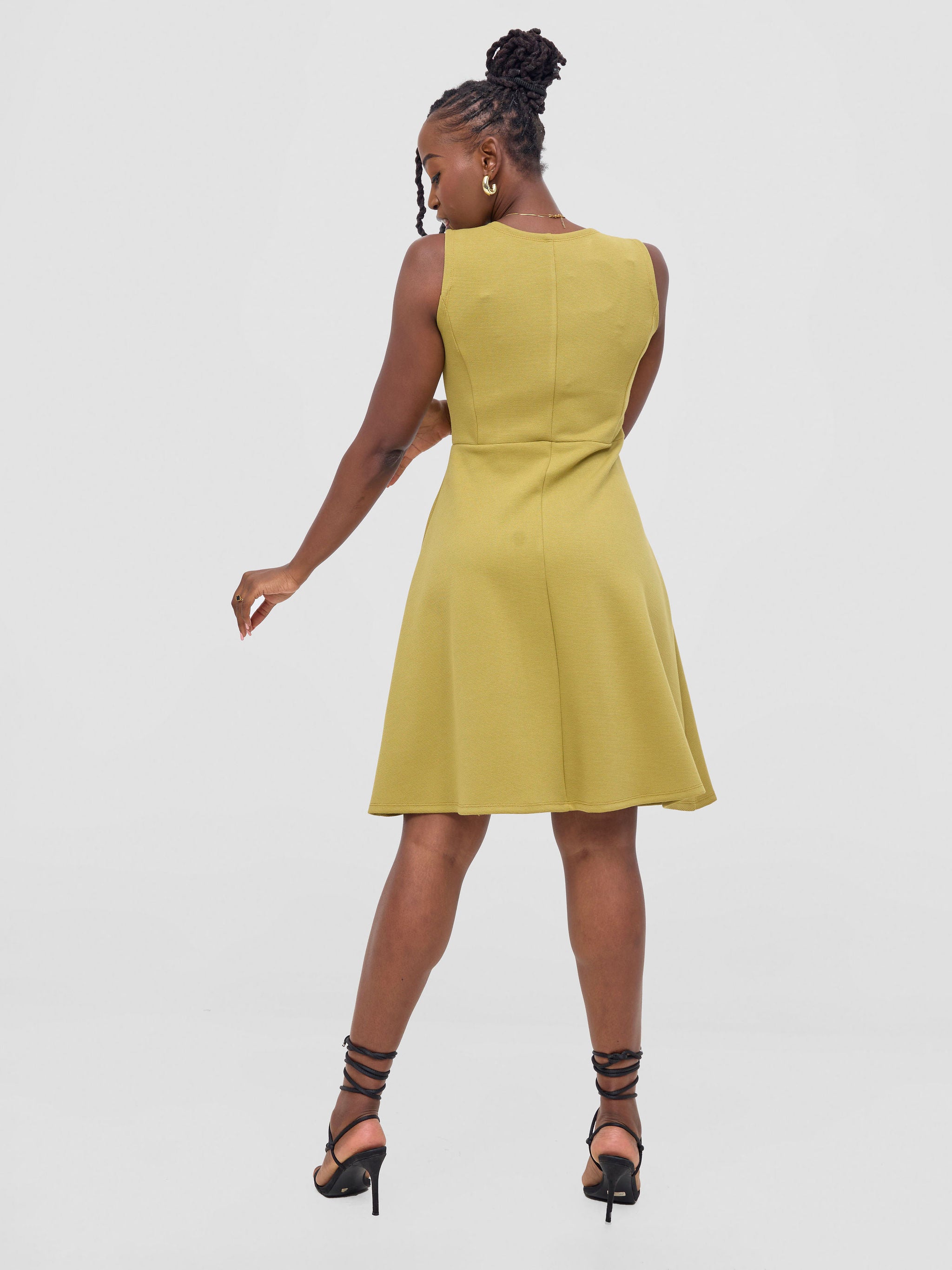 Vivo Niari Boat Neck Dress - Light Olive