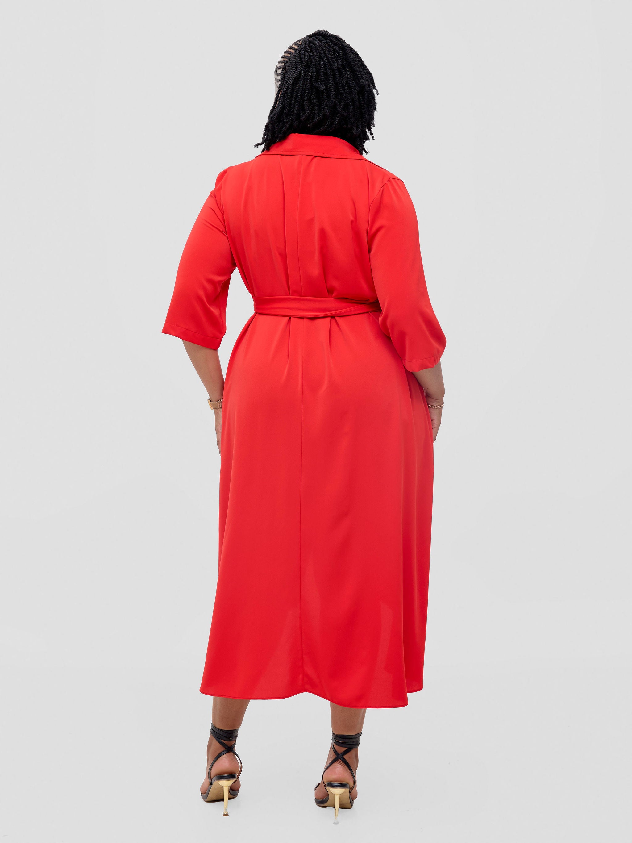Vivo Yumi High Low Shirt Dress - Red