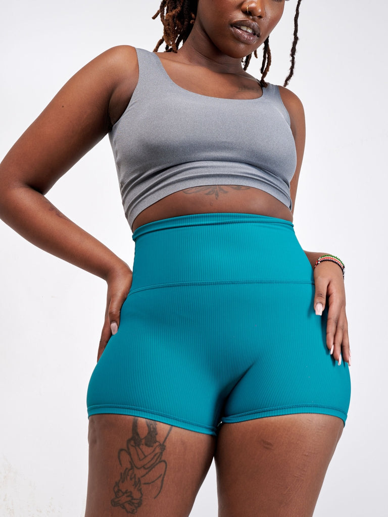 Ava Fitness Dazzle Workout Shorts - Green - Shopzetu