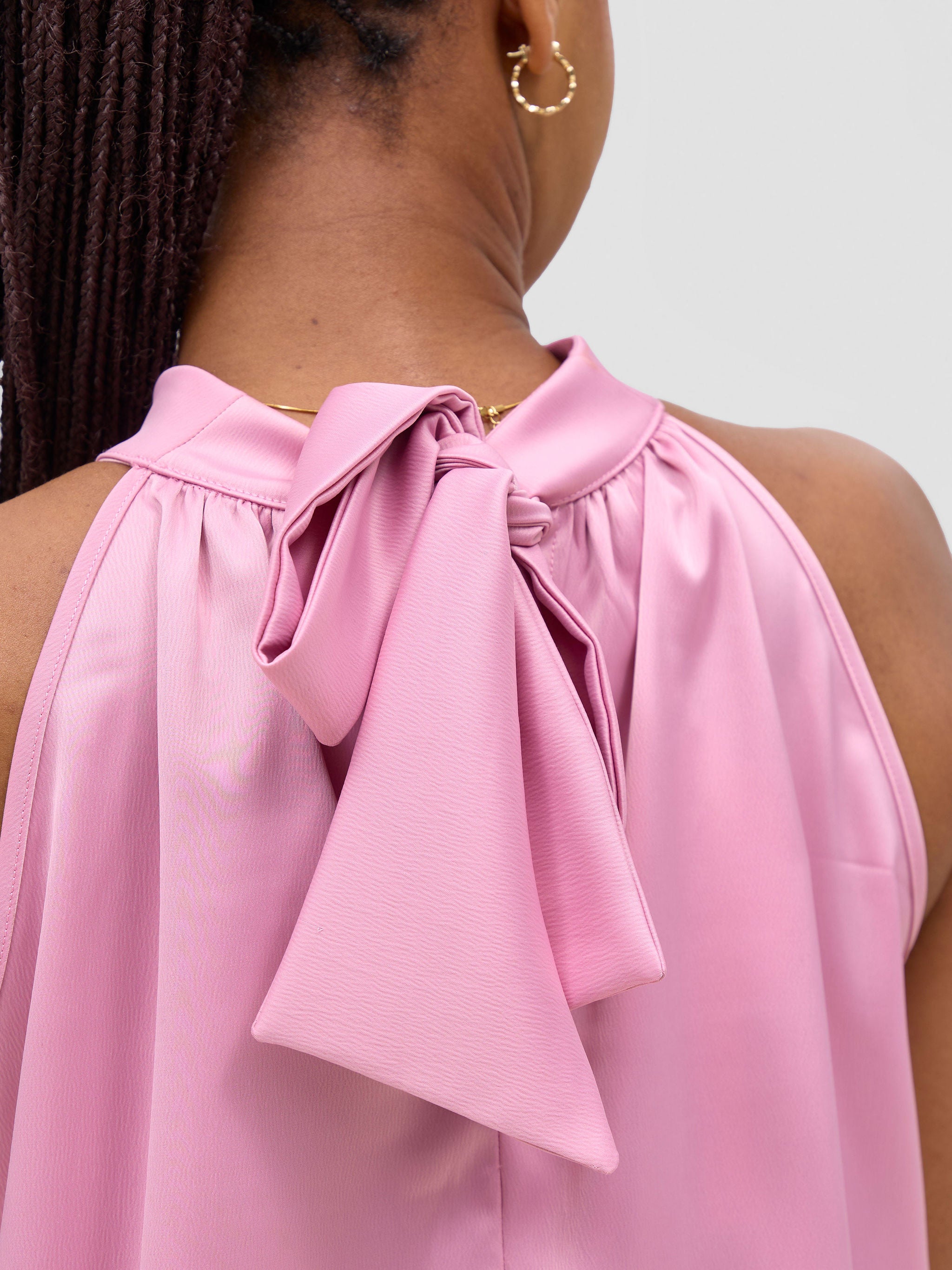 Vivo Meli Halter Neck Dress - Rose Pink