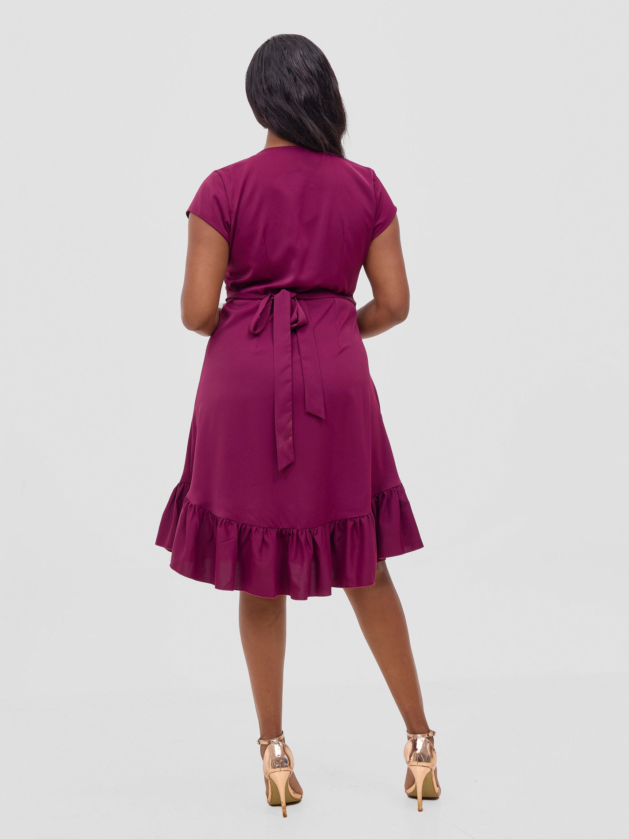 Vivo Wena Wrap Dress - Burgundy
