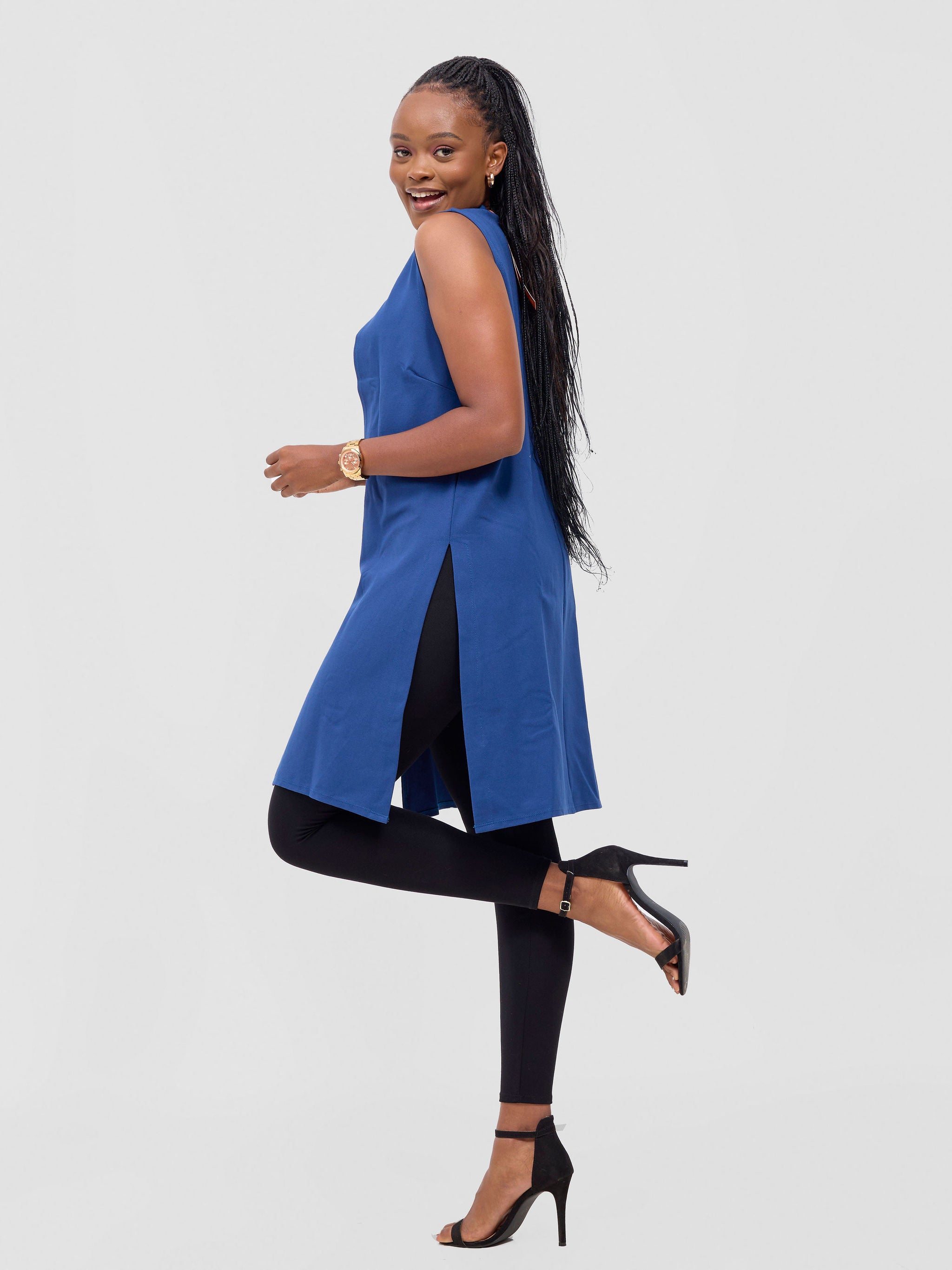 Vivo Waridi Sleeveless Overcoat - Teal