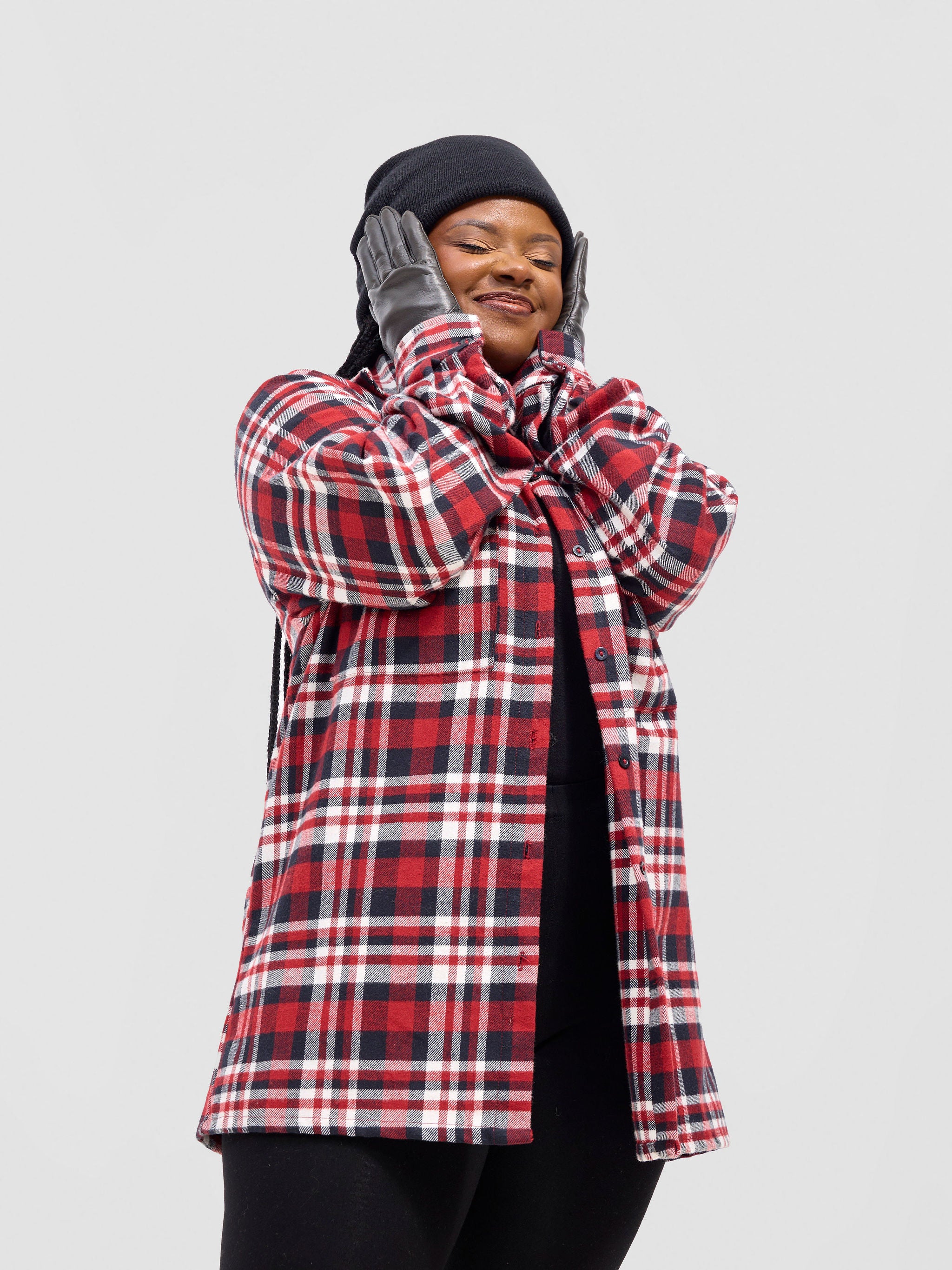 Zoya Aridi Unisex Shacket (Flannel) - Red Flannel