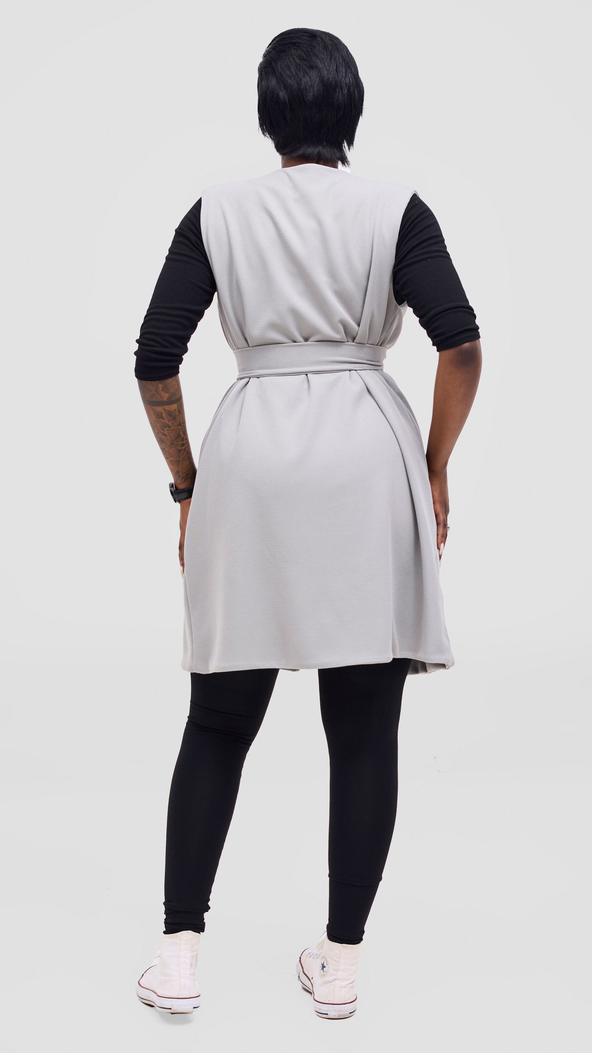 Vivo Selah Double Layered Coat - Light Grey