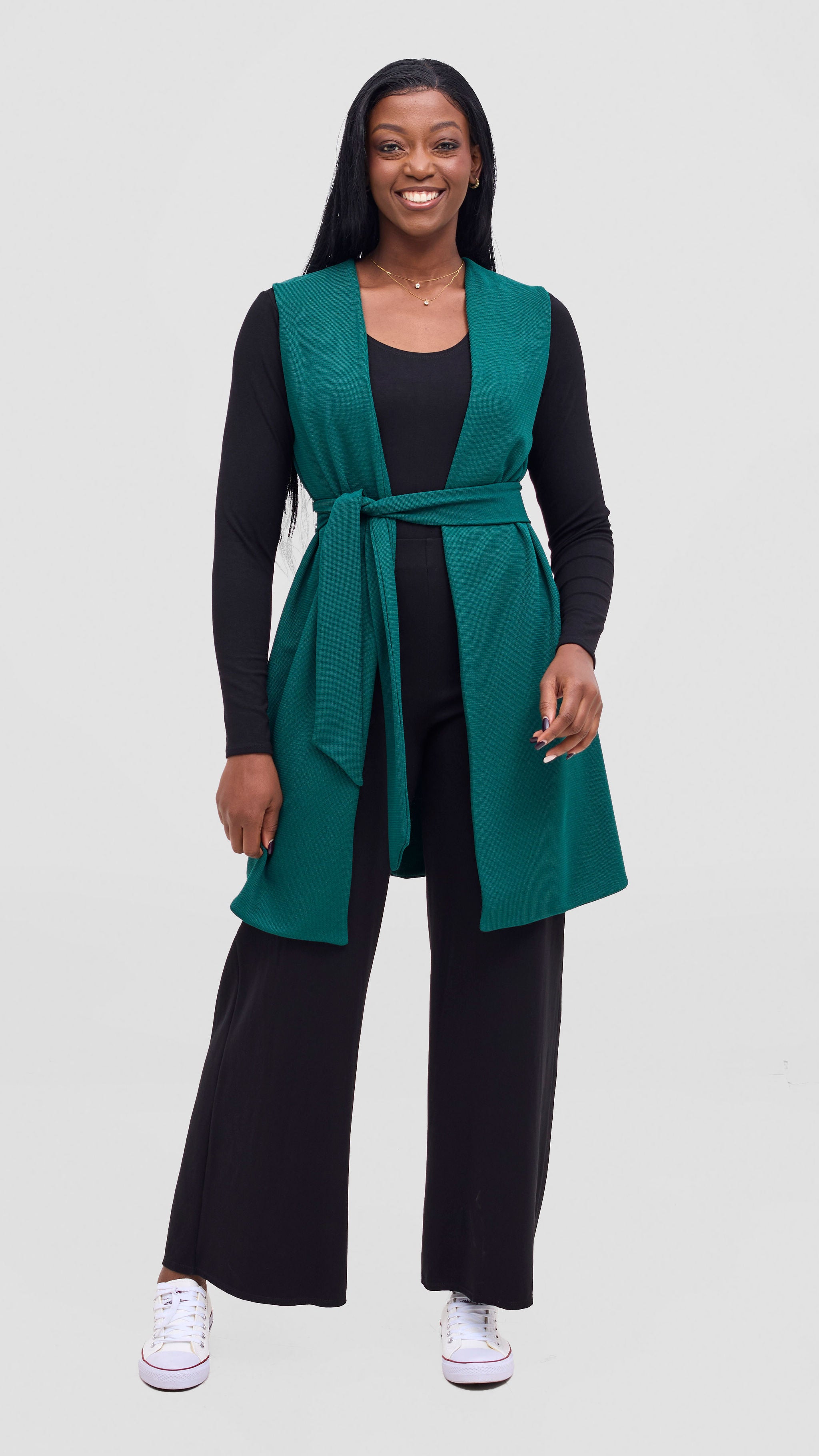 Vivo Selah Double Layered Coat - Dark Green