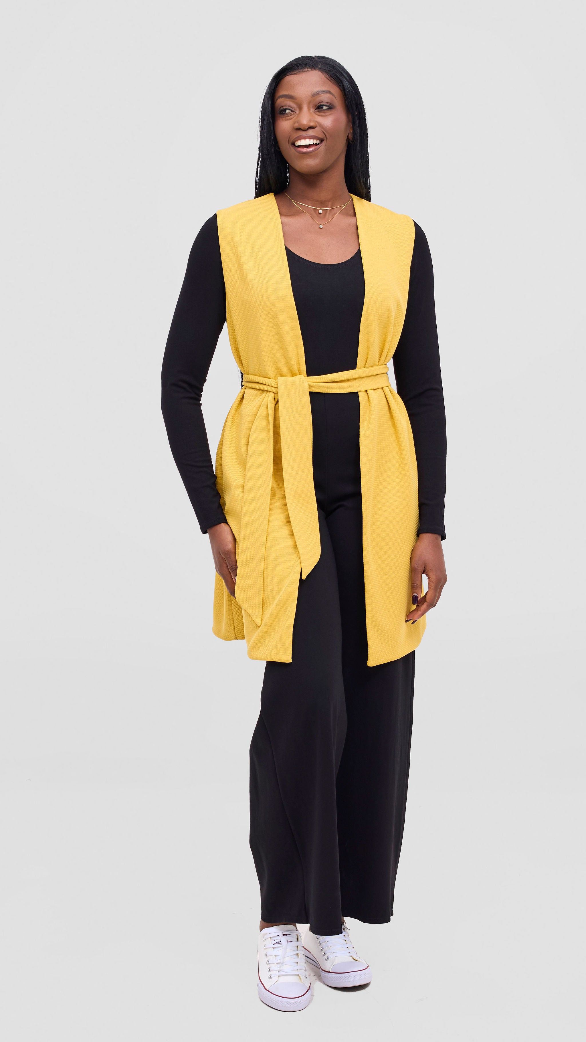 Vivo Selah Double Layered Coat - Mustard