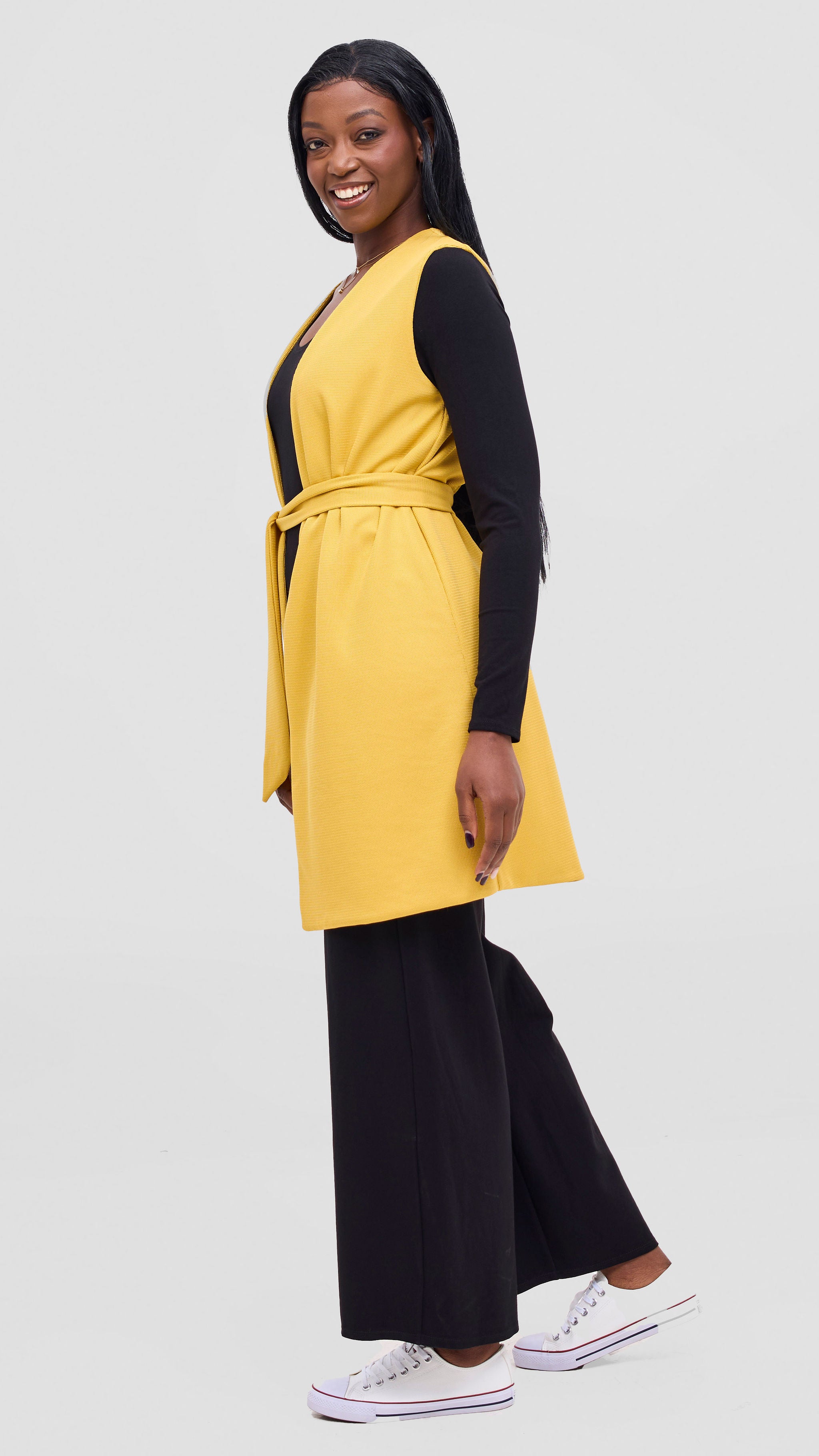 Vivo Selah Double Layered Coat - Mustard
