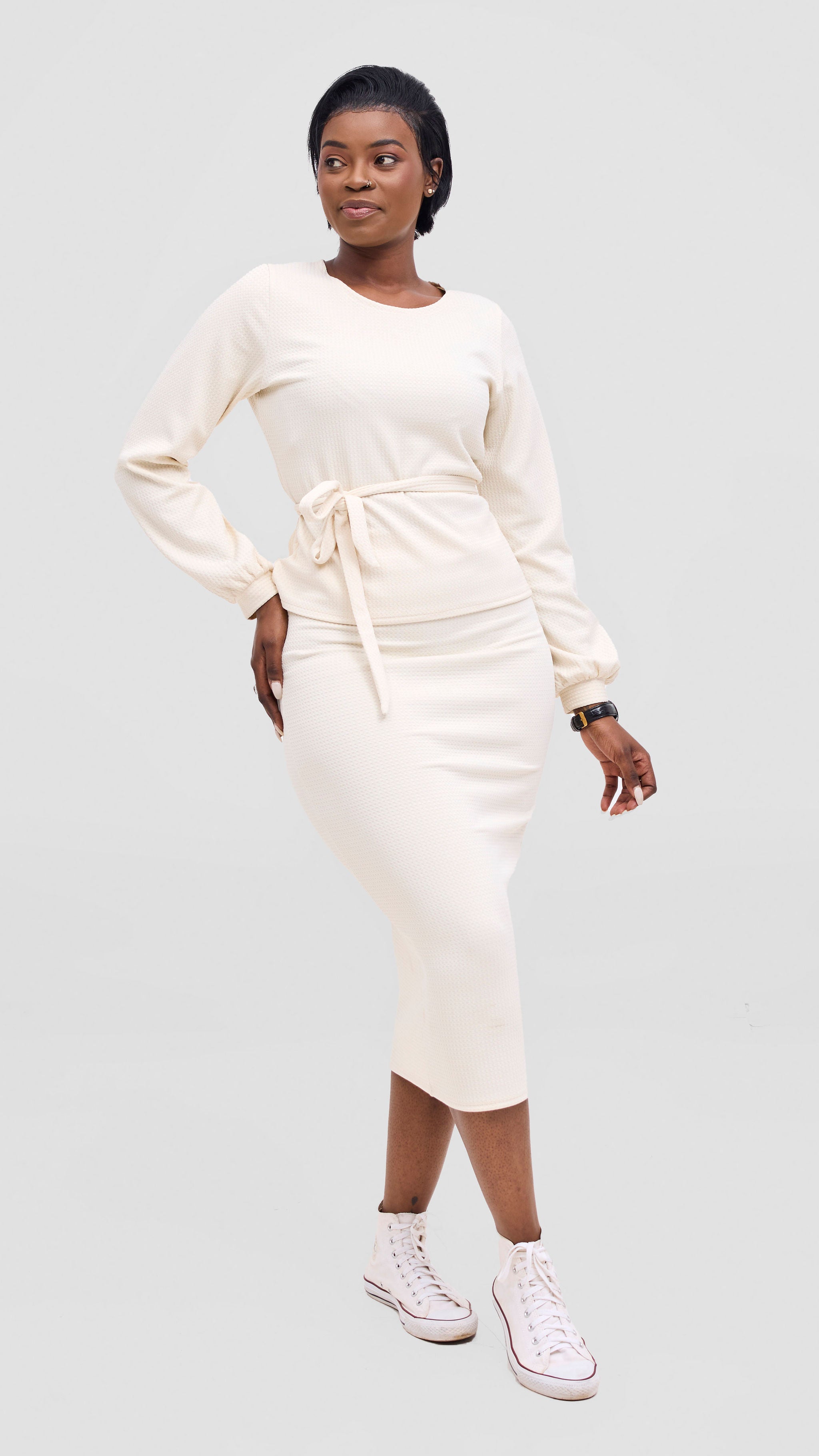 Vivo Selah Midi Skirt - Buttermilk