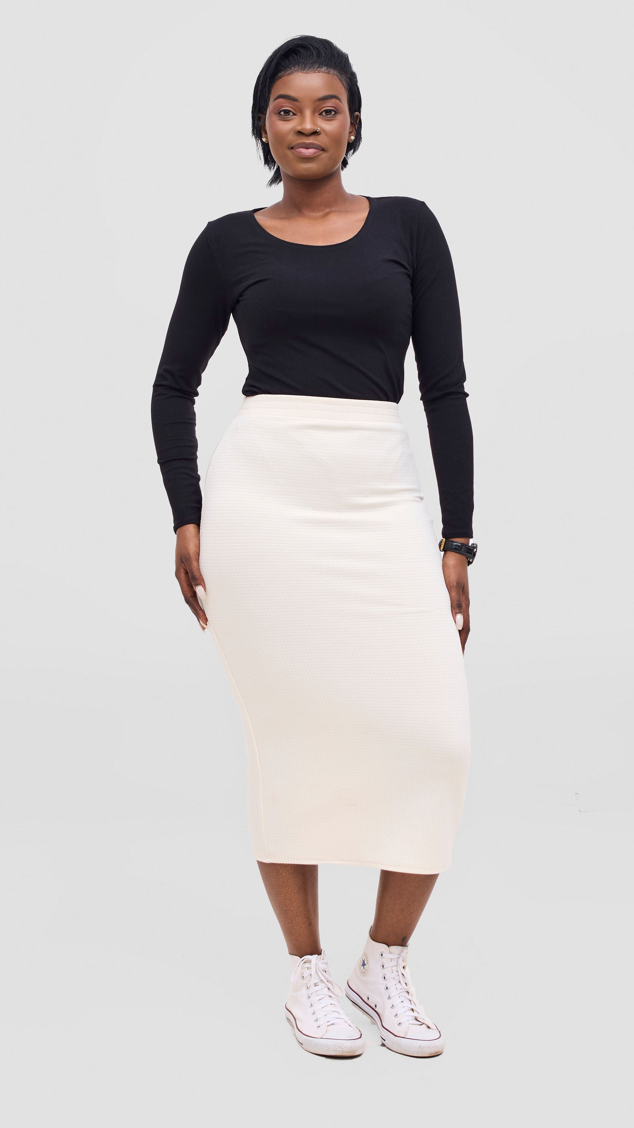 Vivo Selah Midi Skirt - Buttermilk