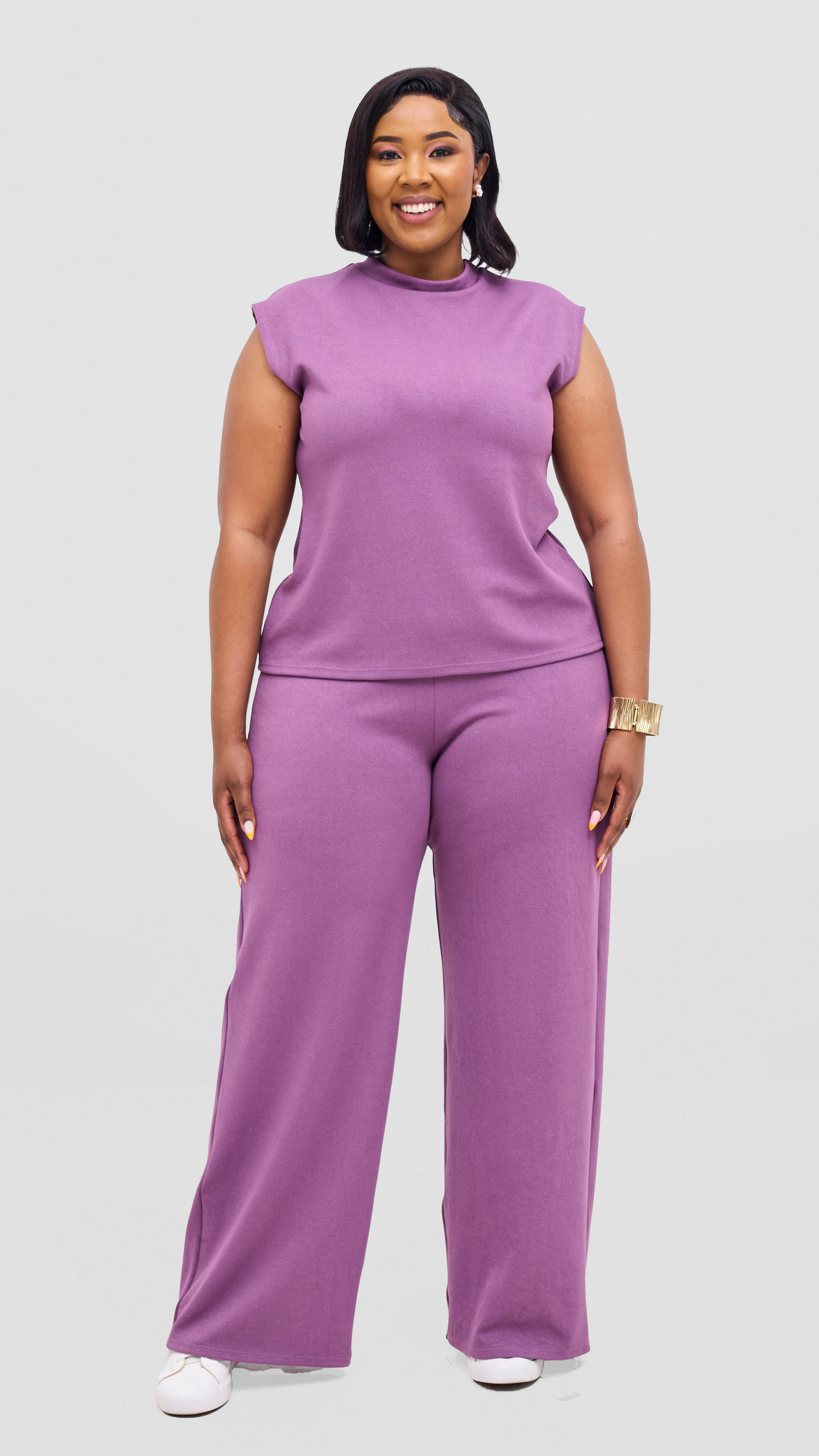 Vivo Selah Mock Neck Top - Lilac
