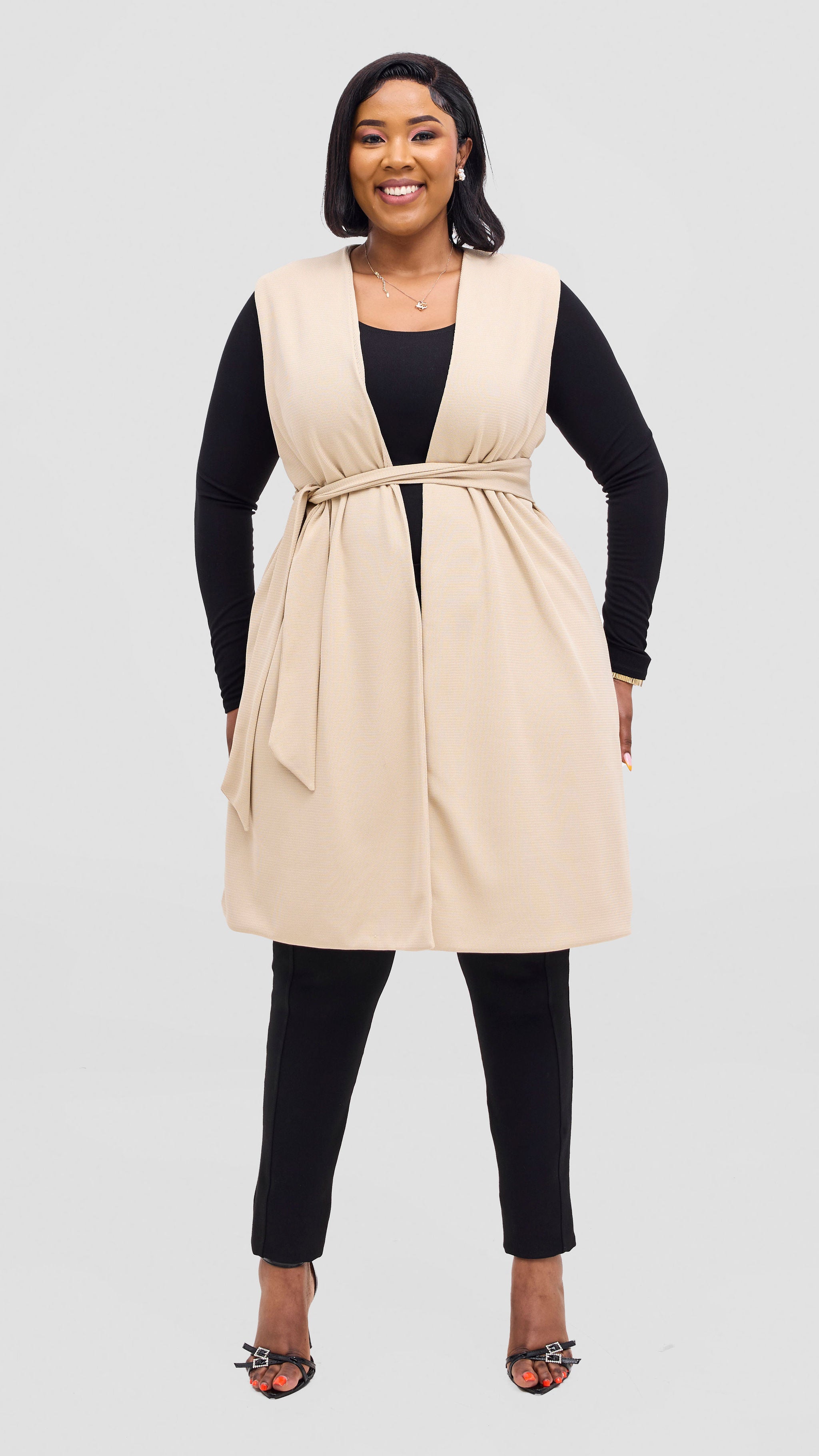 Vivo Selah Double Layered Coat - Beige