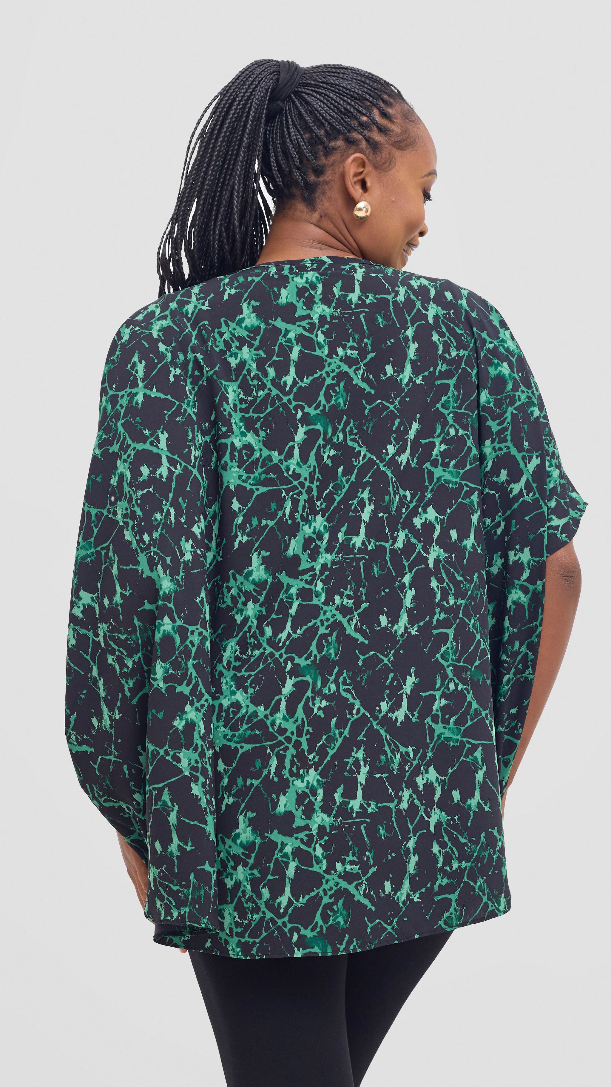 Vivo Maisha Top & Pant Set - Black/ Green Print