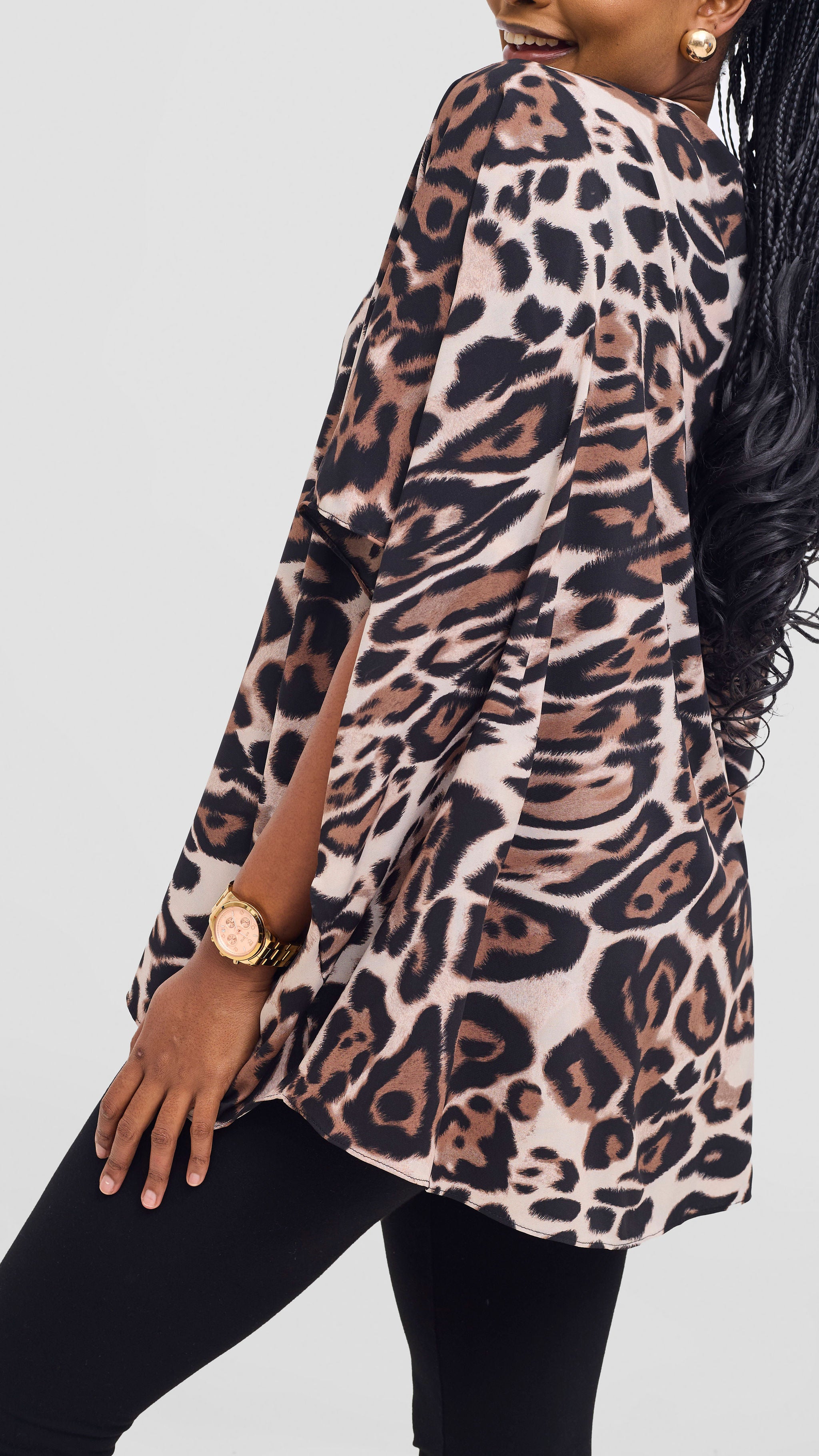 Vivo Maisha Top & Pant Set - Light Taupe / Black Print
