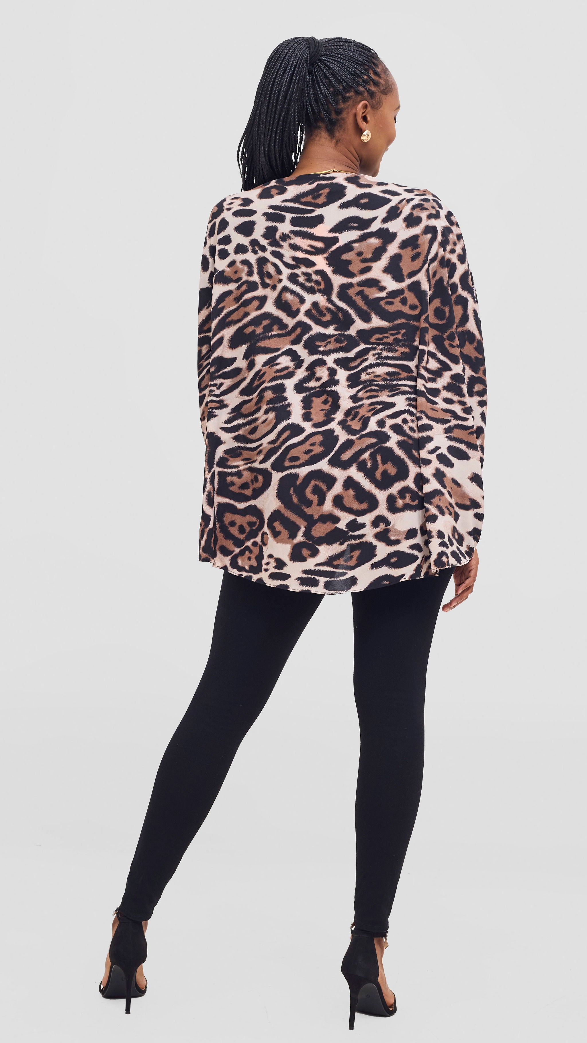 Vivo Maisha Top & Pant Set - Light Taupe / Black Print