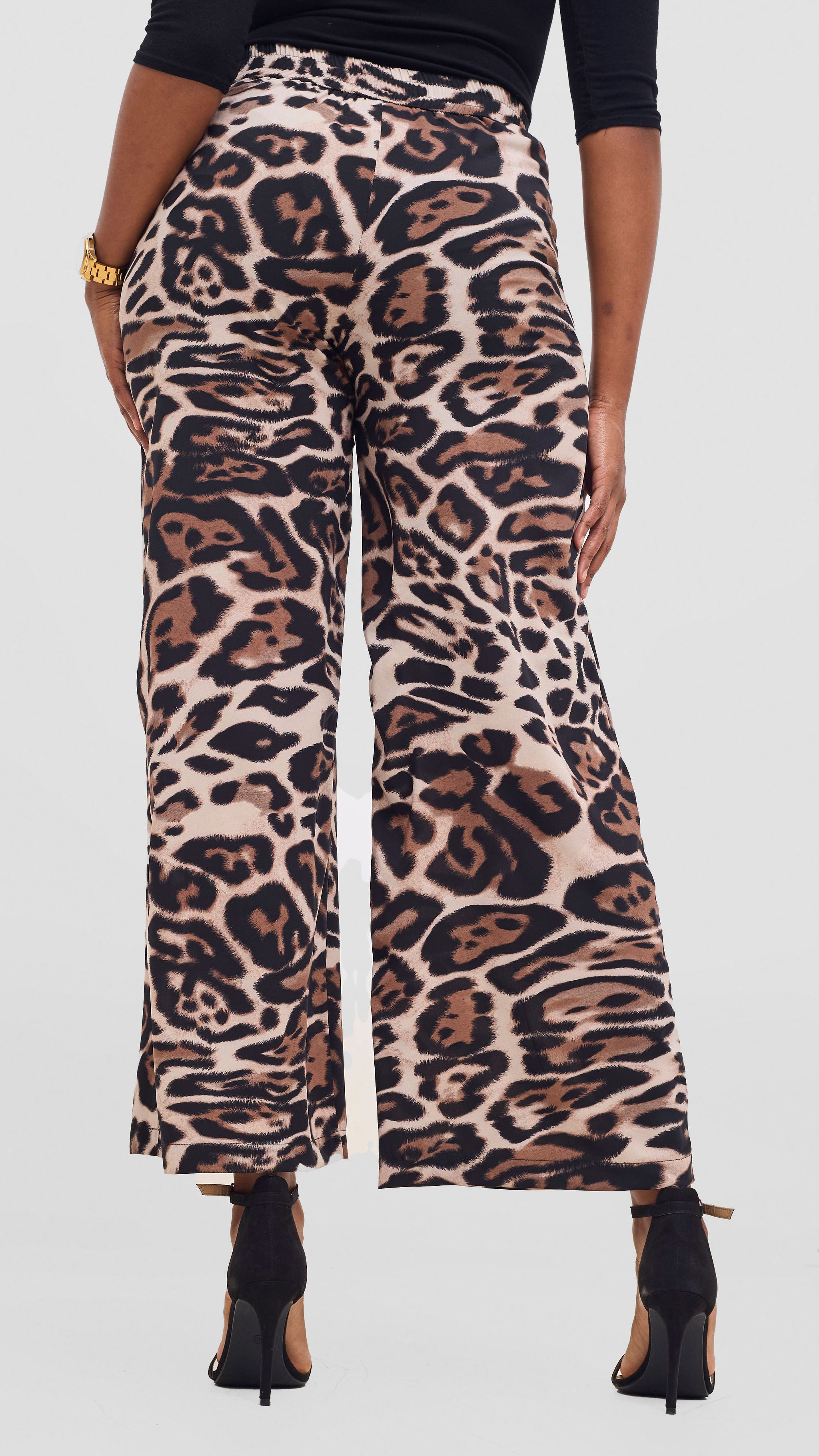 Vivo Maisha Top & Pant Set - Light Taupe / Black Print