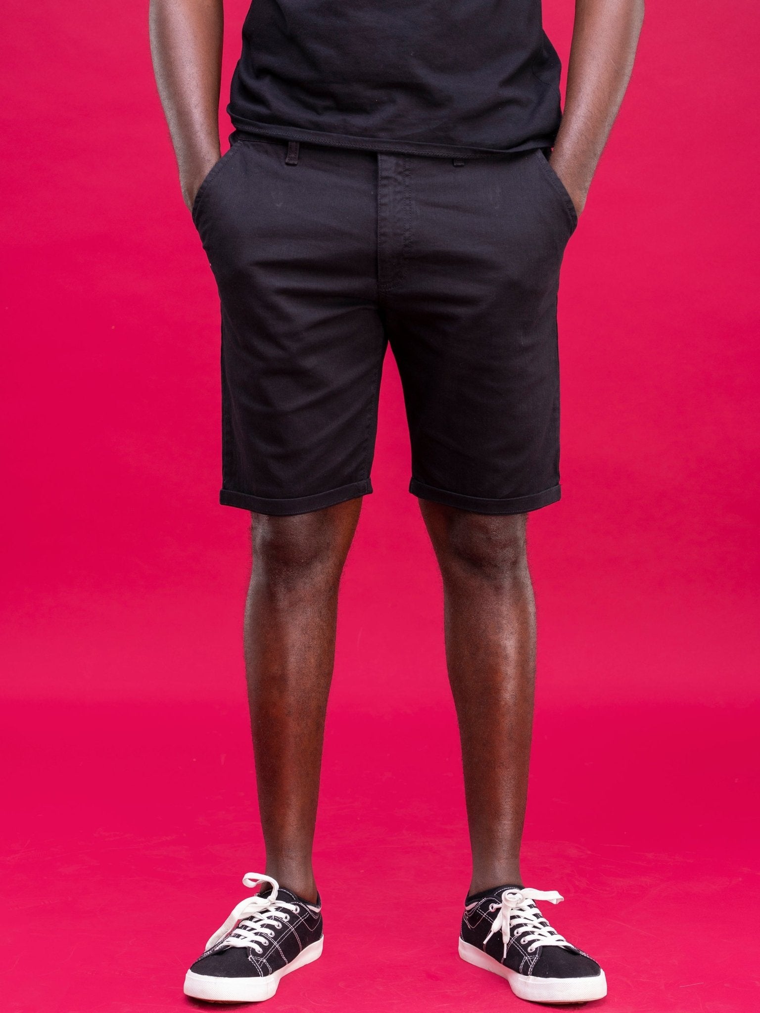 Zetu Men's Chino Shorts - Black - Shopzetu