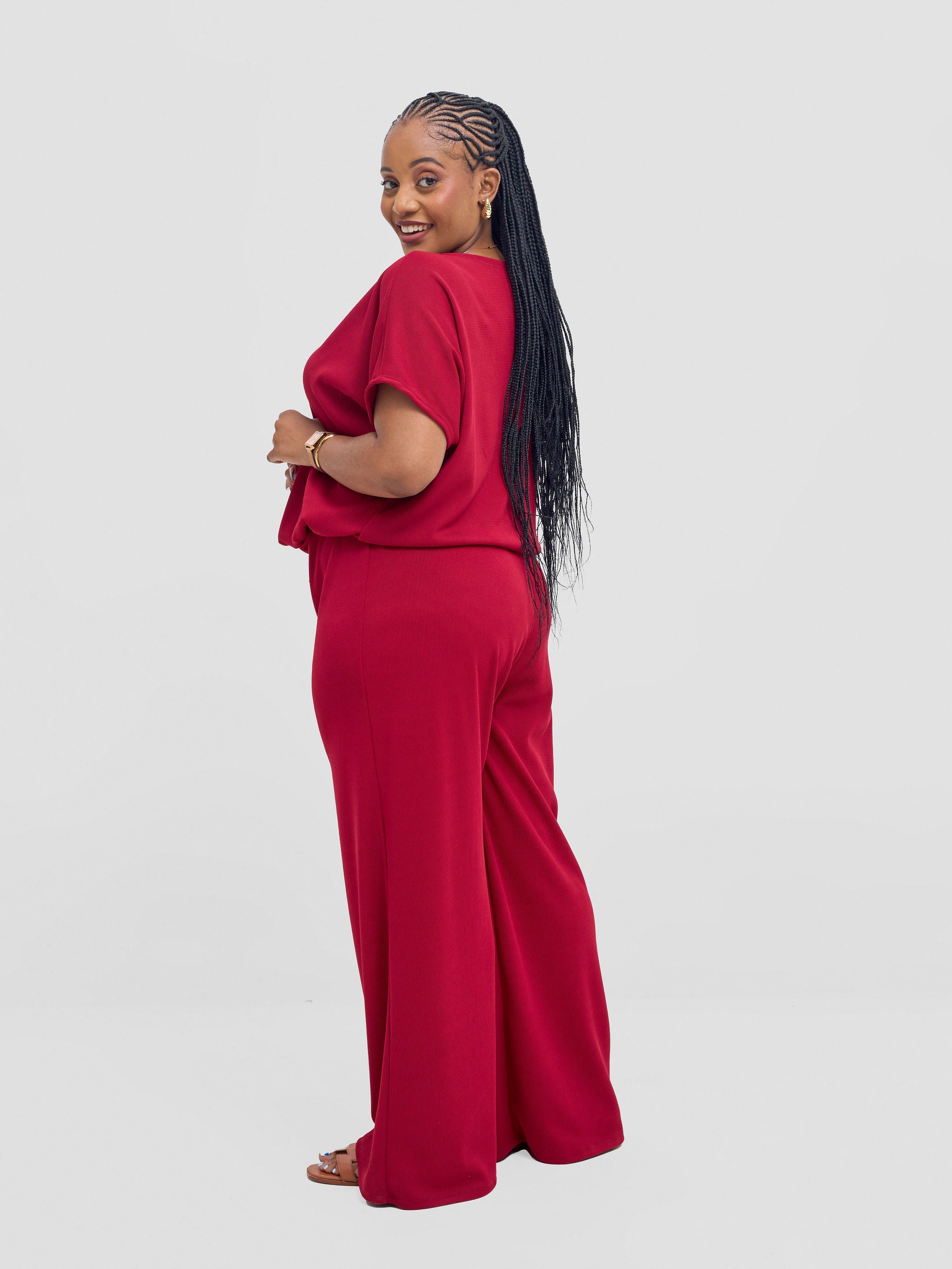 Vivo Safa Drop Shoulder Top - Dark Red