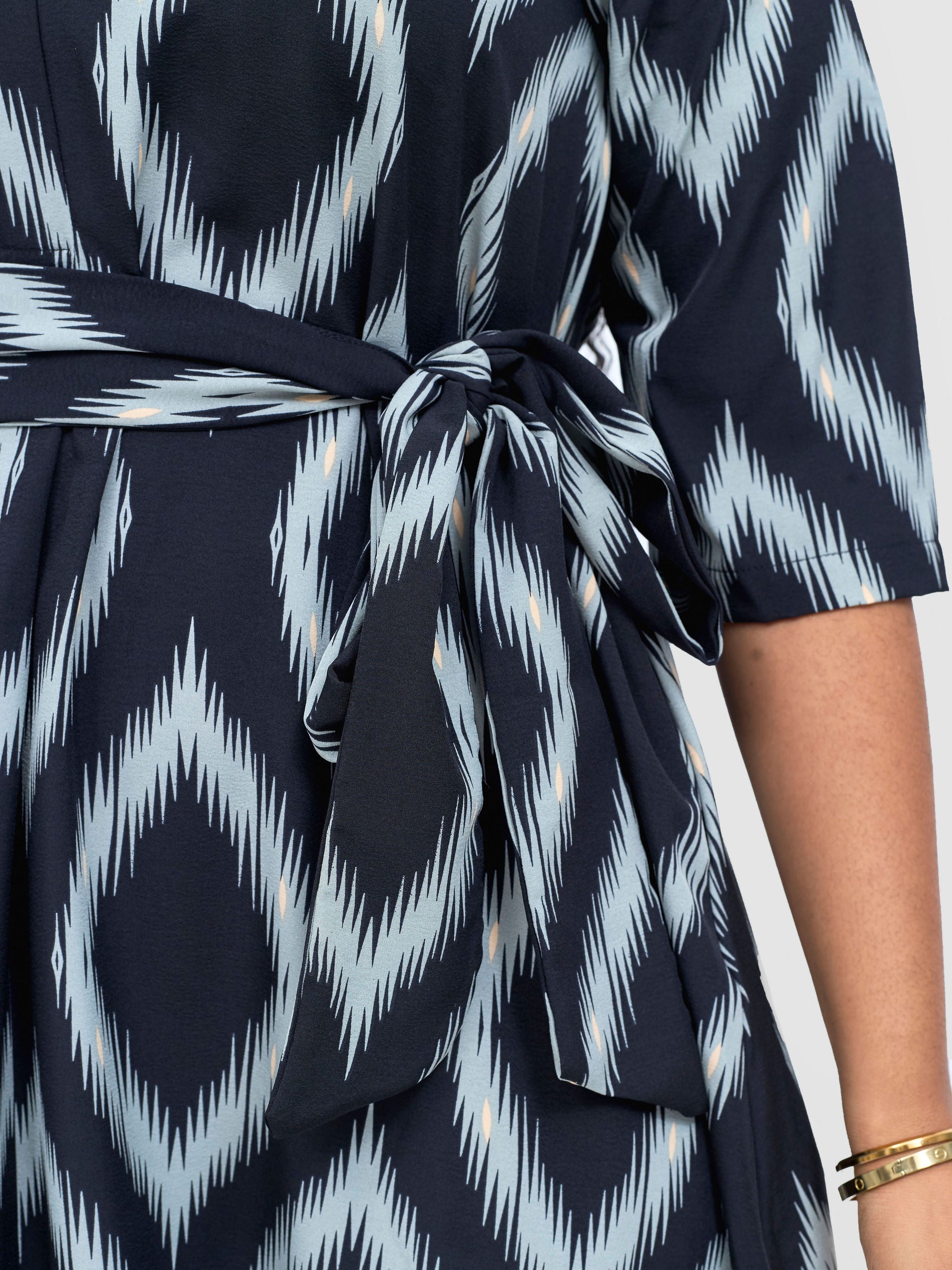 Vivo Yumi Maxi Shirt Dress - Mint / Black Rumi Print