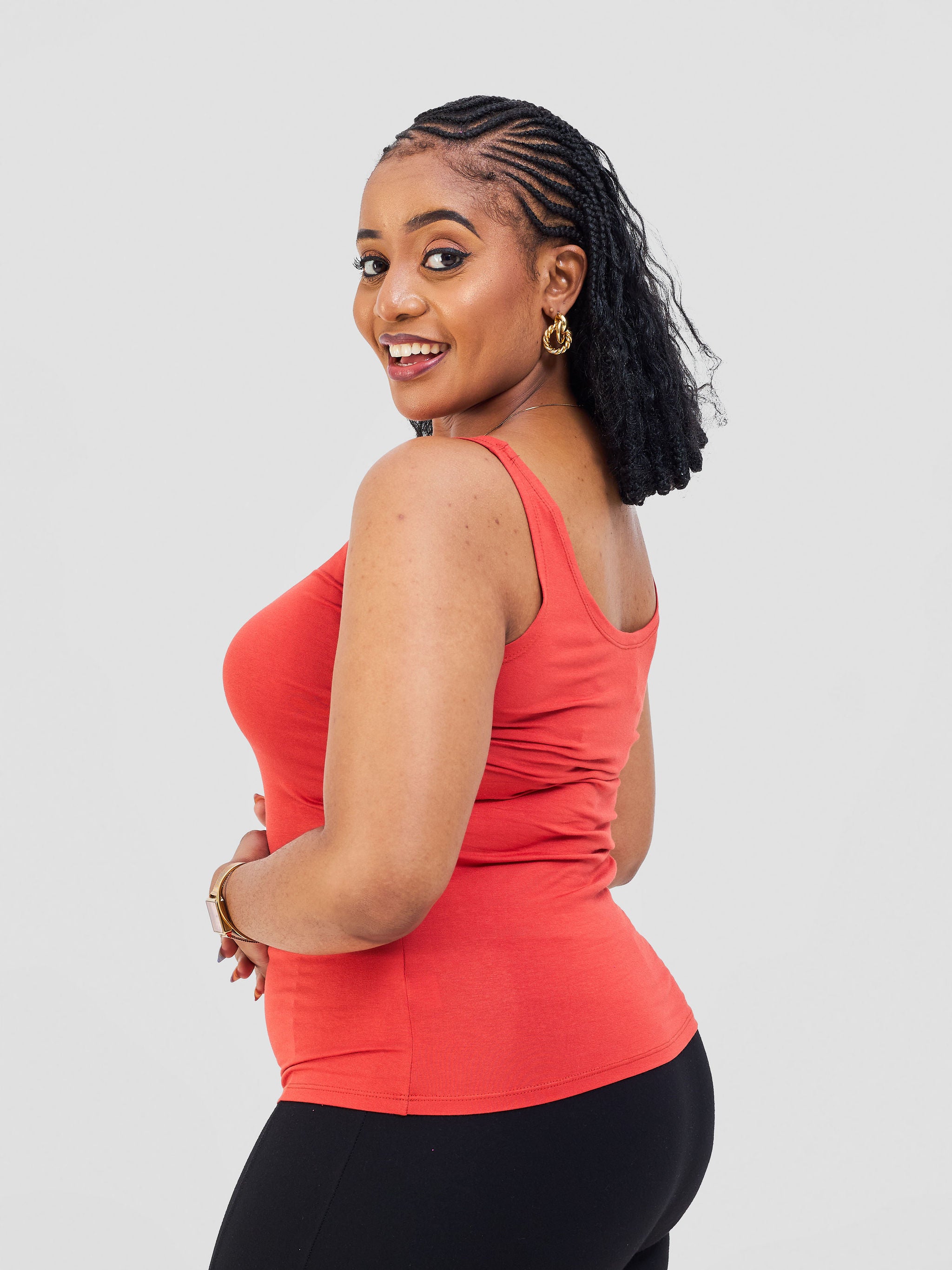 Vivo Basic Drop Shoulder Top - Burnt Orange