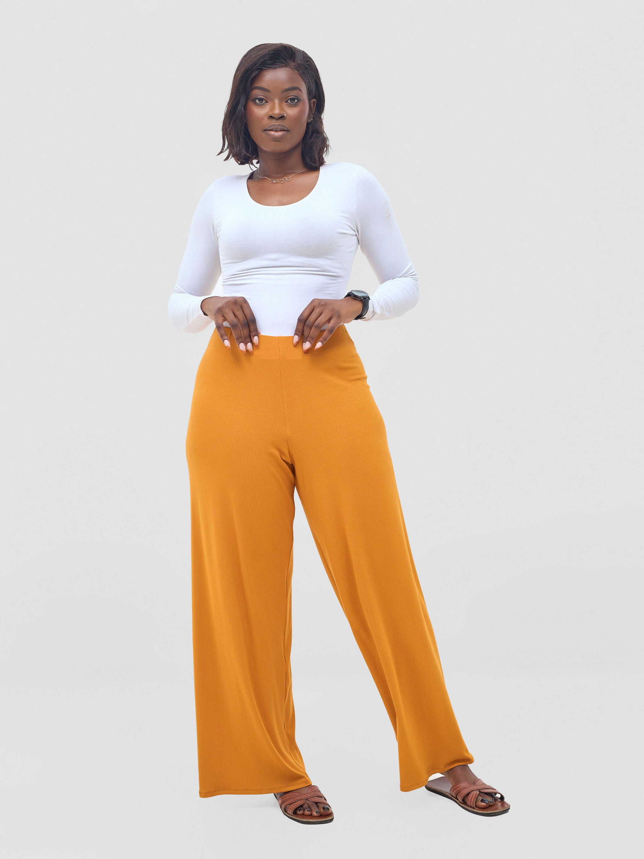 Vivo Safa Pallazo Pants - Mustard