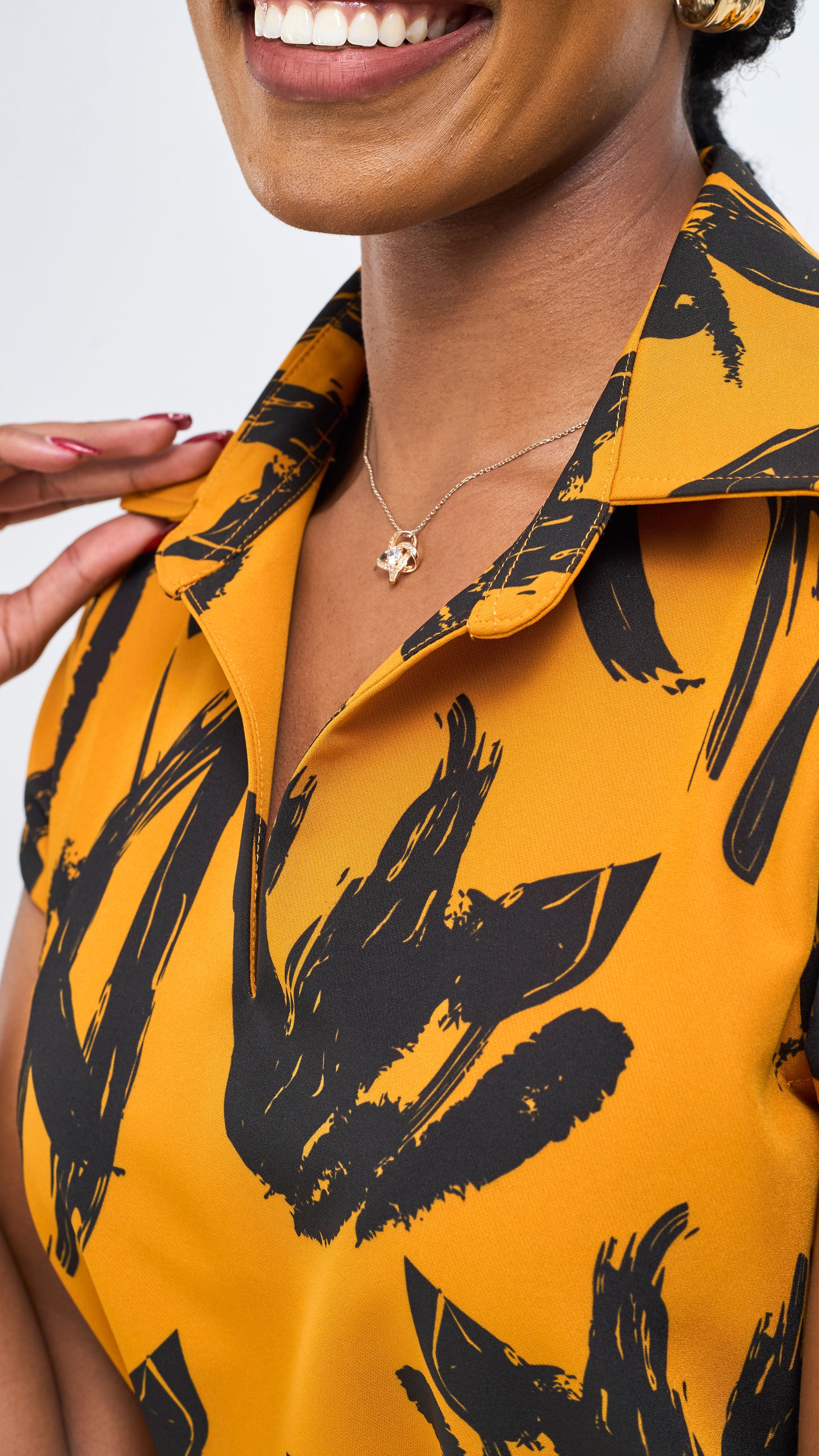 Vivo Mandla Tent Dress - Black / Mustard Ela Print