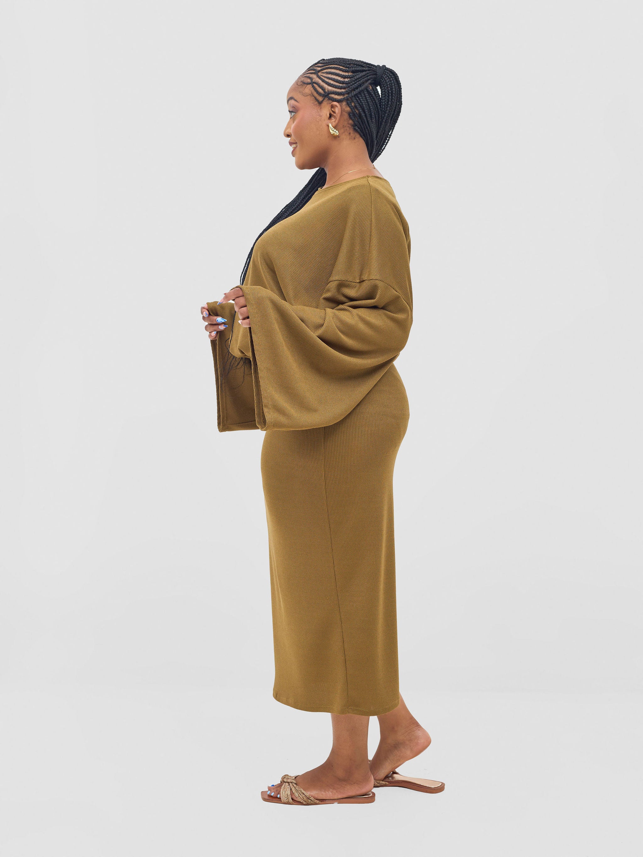 Vivo Safa Drawstring Wide Top - Light Olive