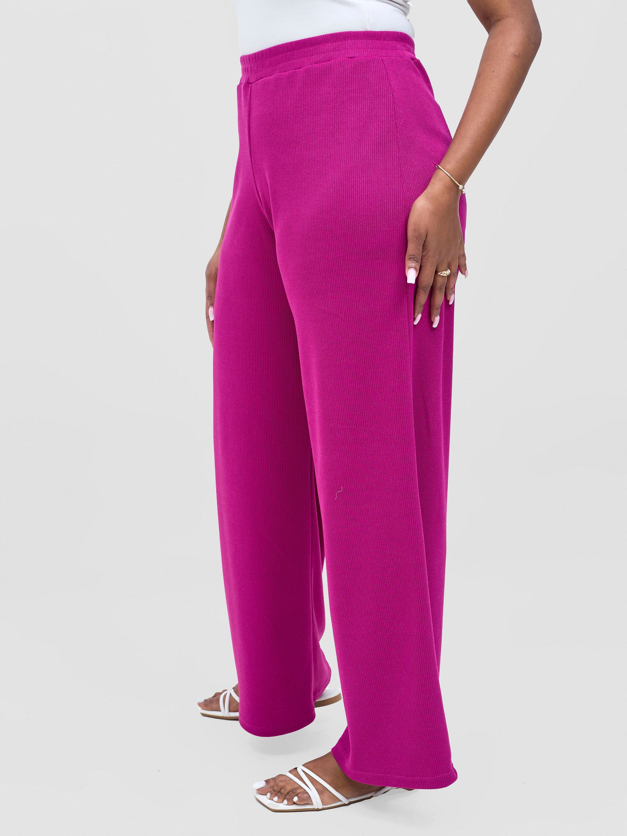 Vivo Rema Straight Leg Pants - Fushcia