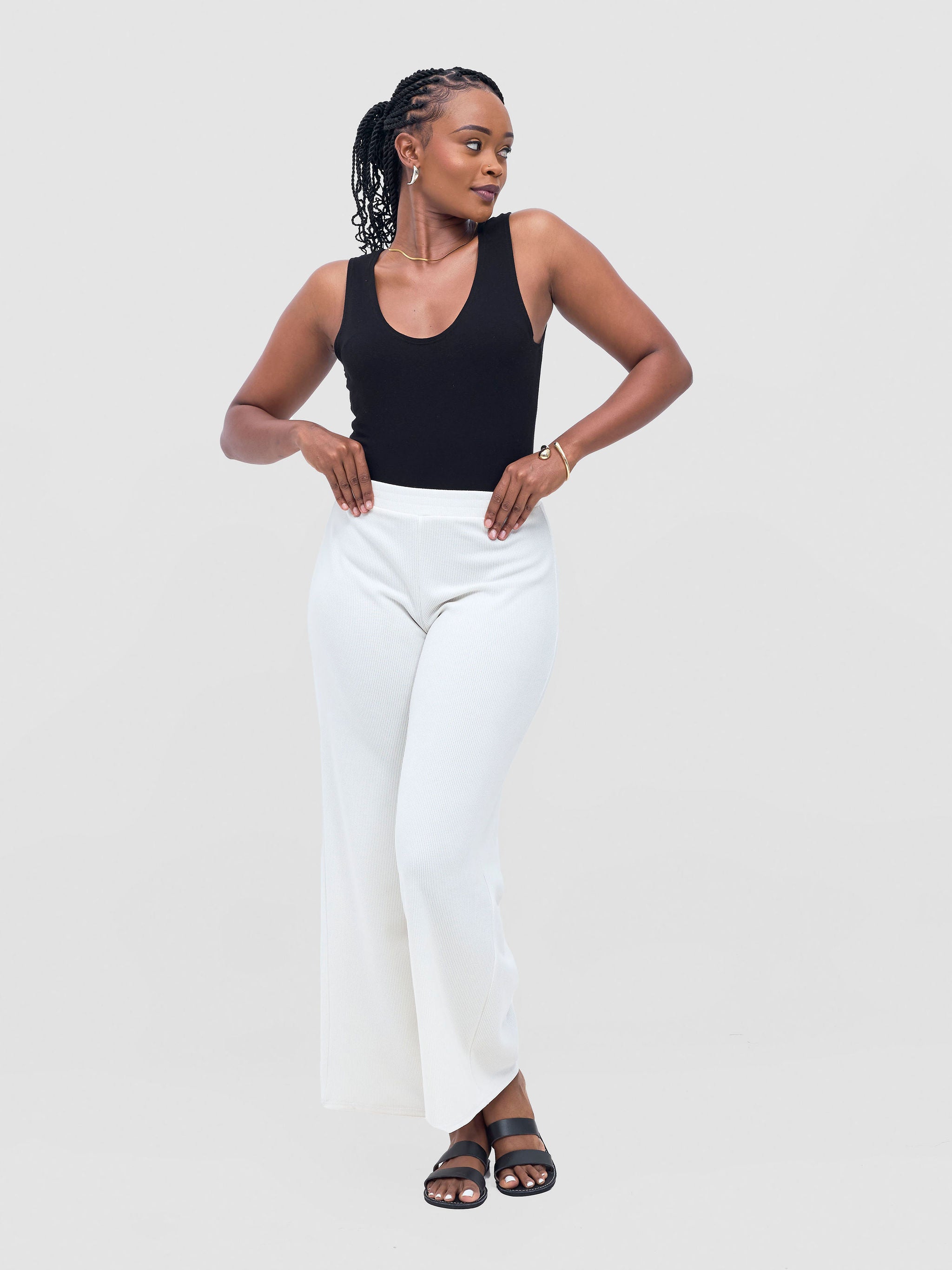 Vivo Rema Straight Leg Pants - Off White