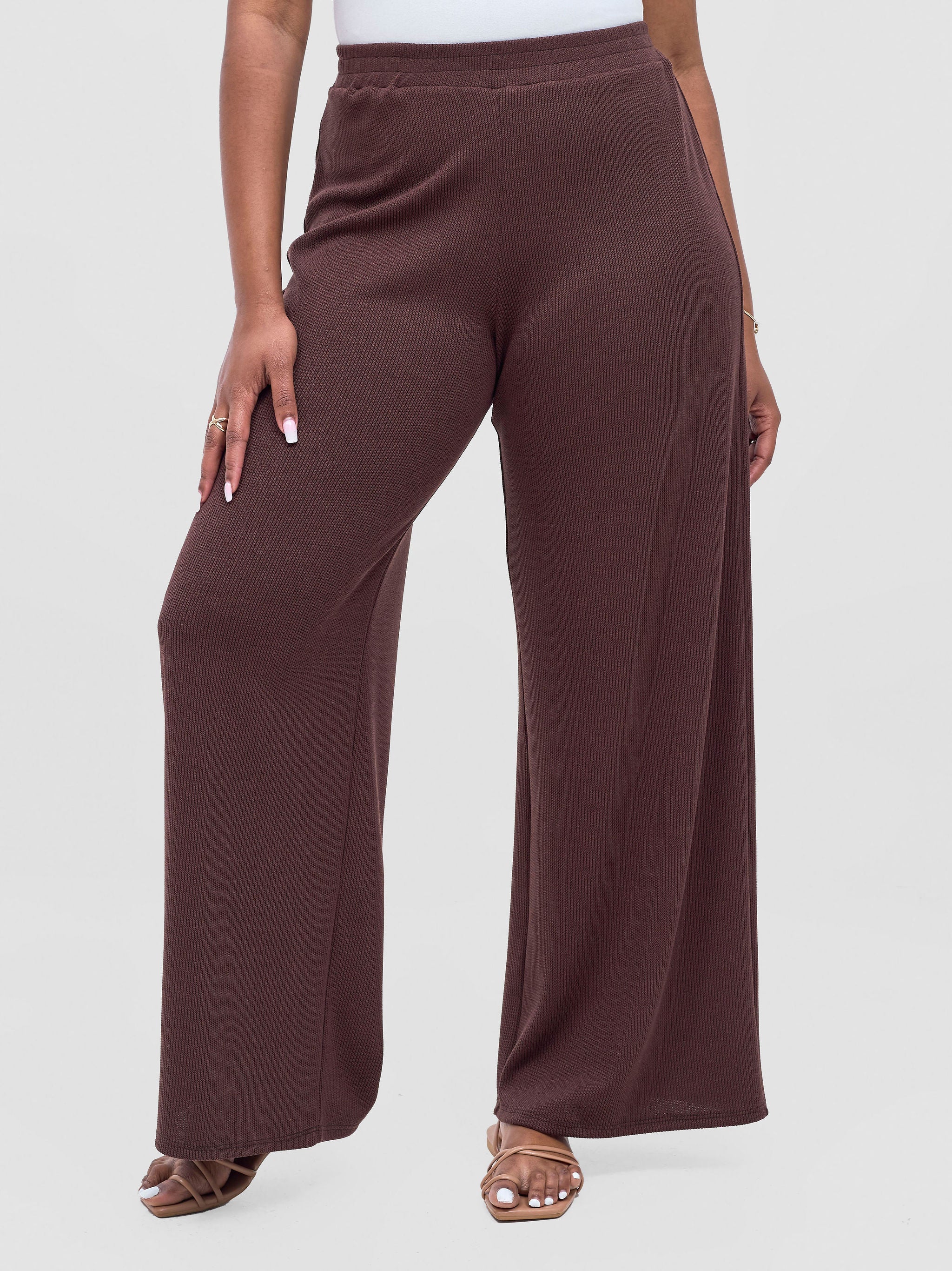 Vivo Rema Straight Leg Pants - Dark Brown