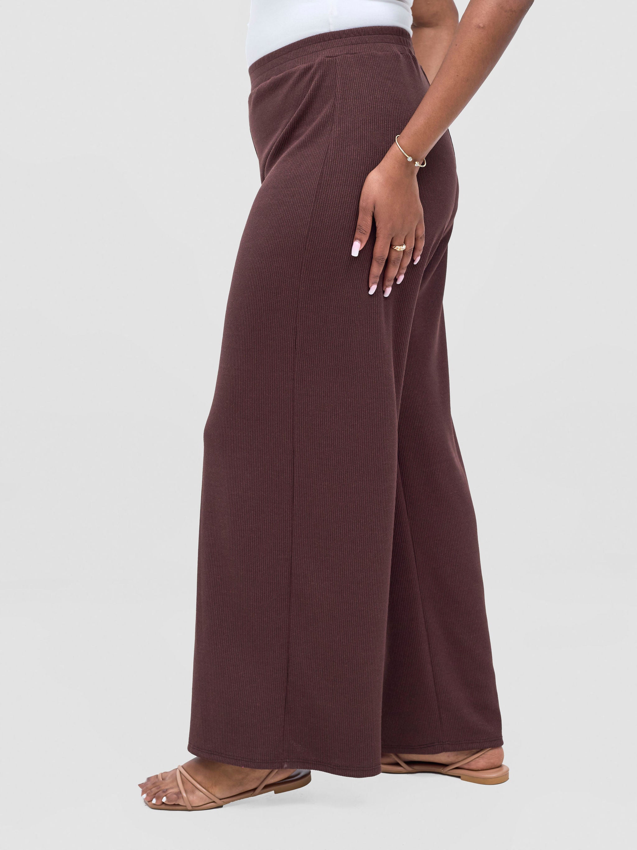 Vivo Rema Straight Leg Pants - Dark Brown