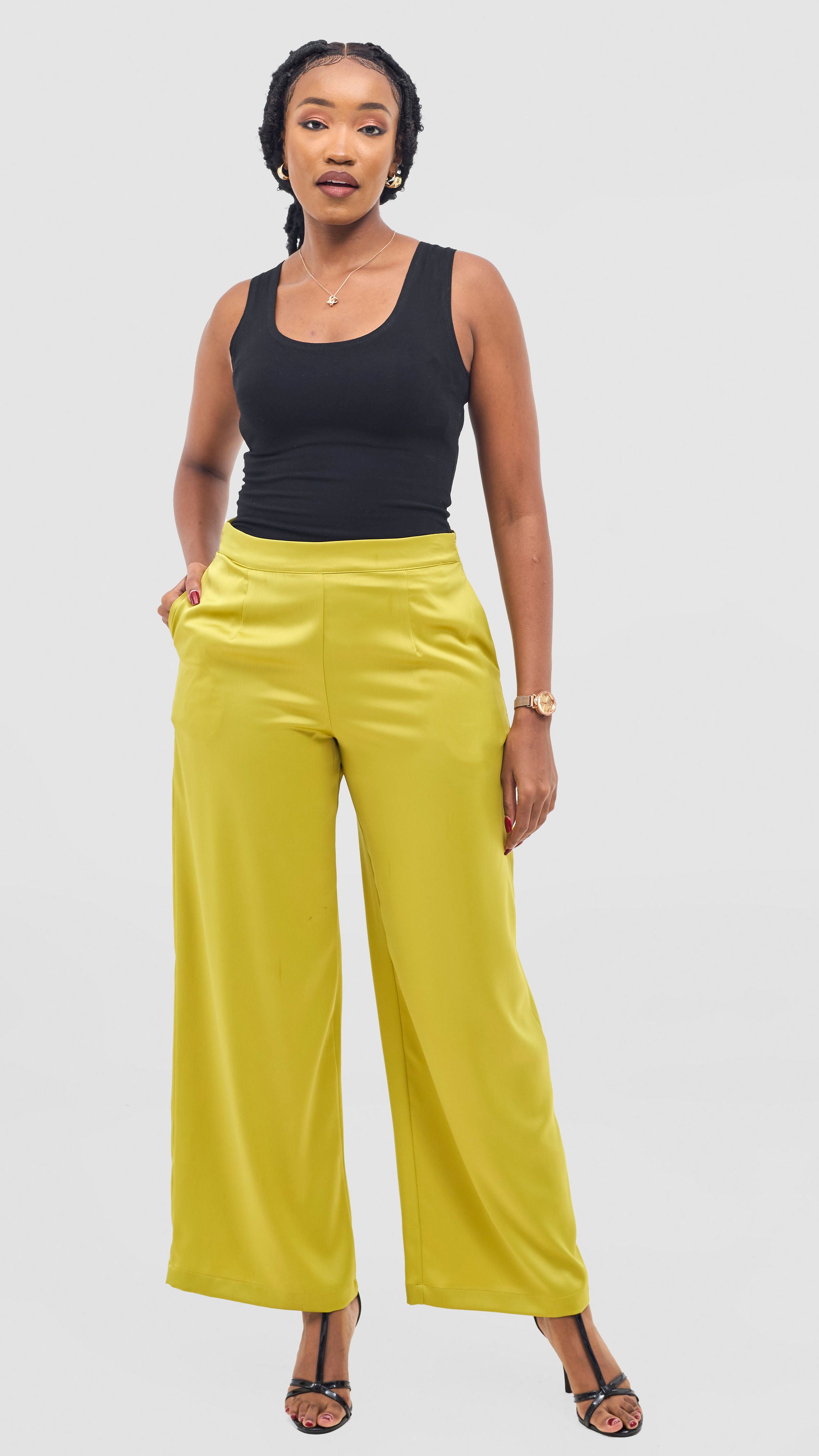Vivo Yene Wide Leg Pants - Olive