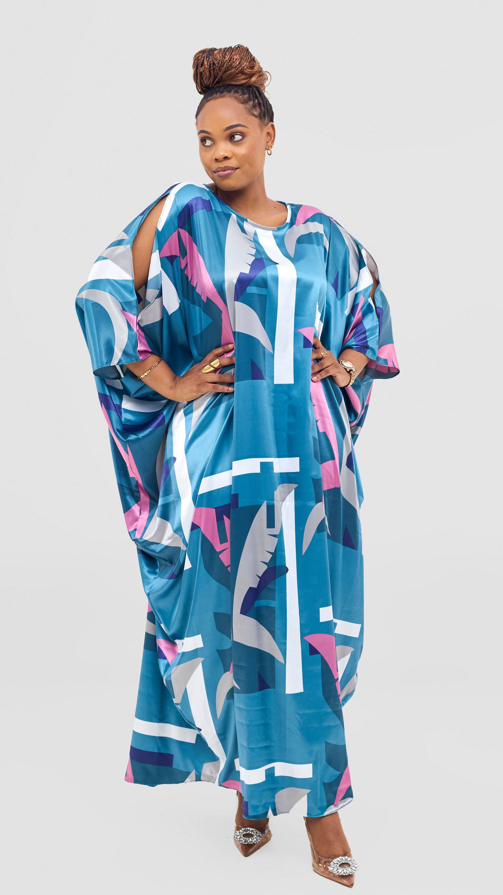 Vivo Lani Maxi Dress - Teal / Purple Ari Print