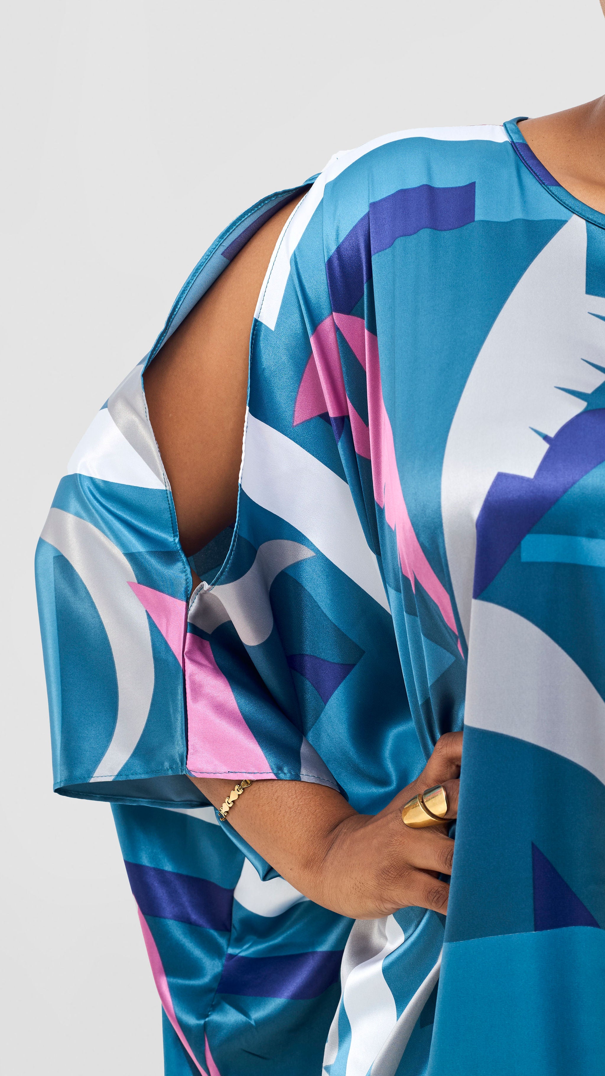 Vivo Lani Maxi Dress - Teal / Purple Ari Print
