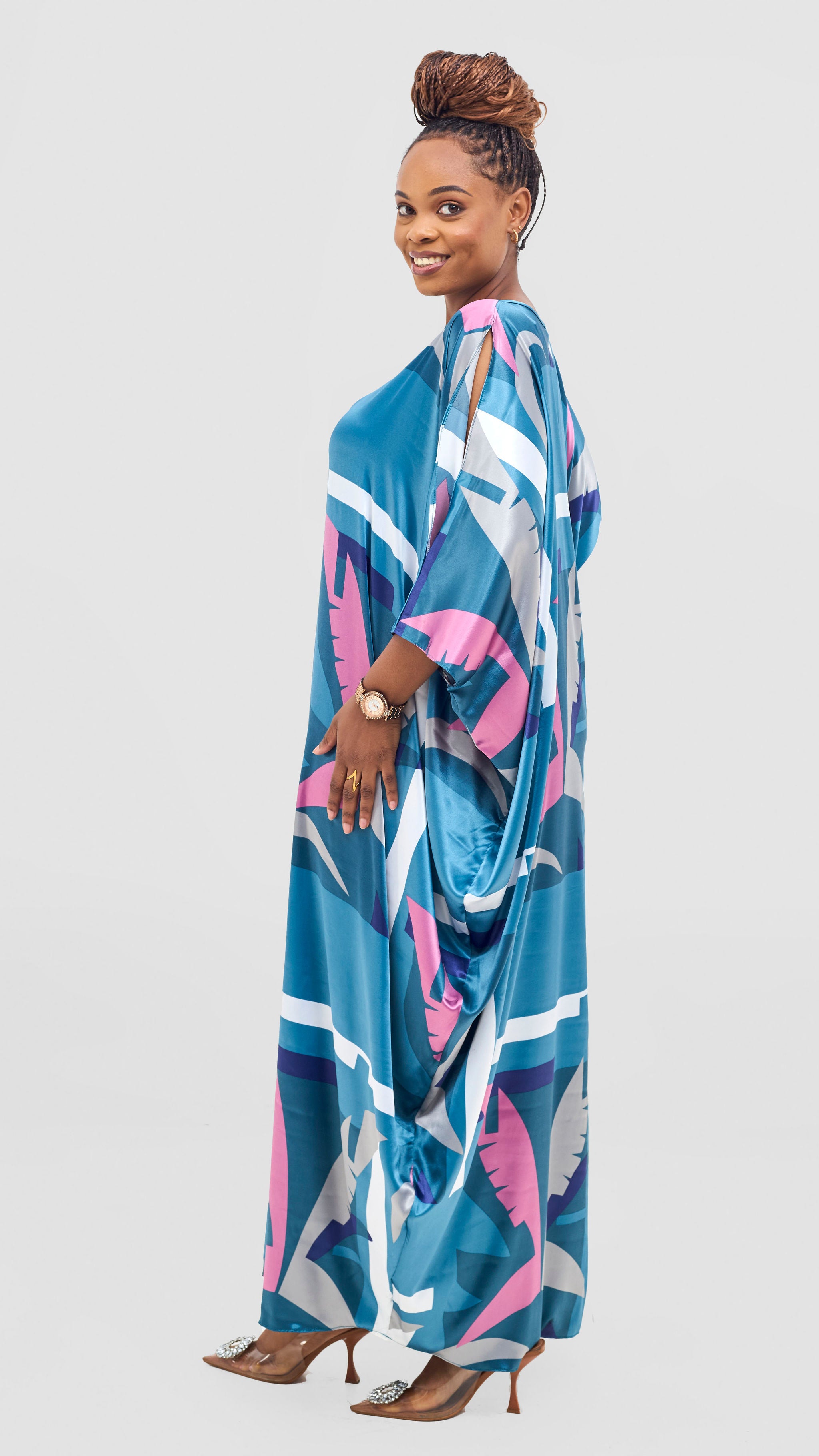 Vivo Lani Maxi Dress - Teal / Purple Ari Print