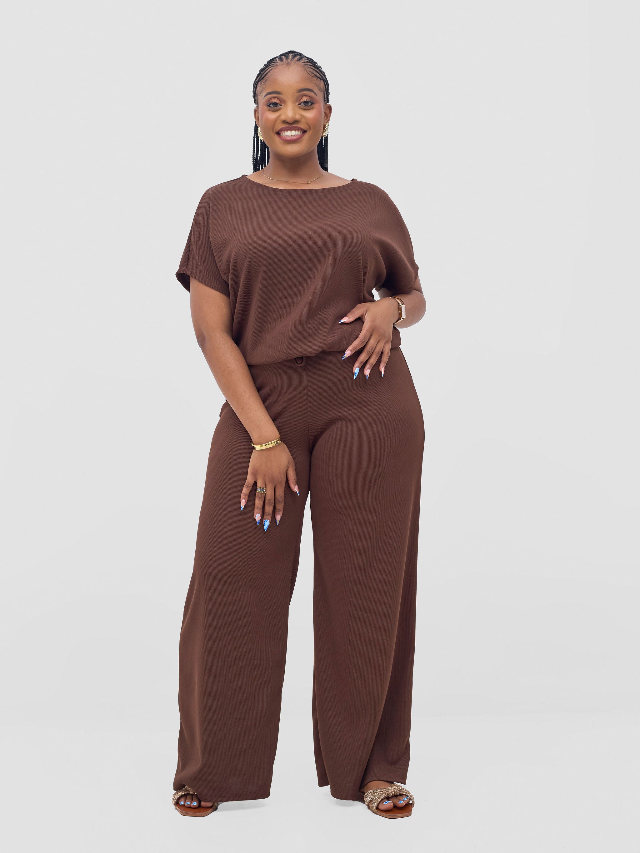 Vivo Safa Drop Shoulder Top - Chocolate
