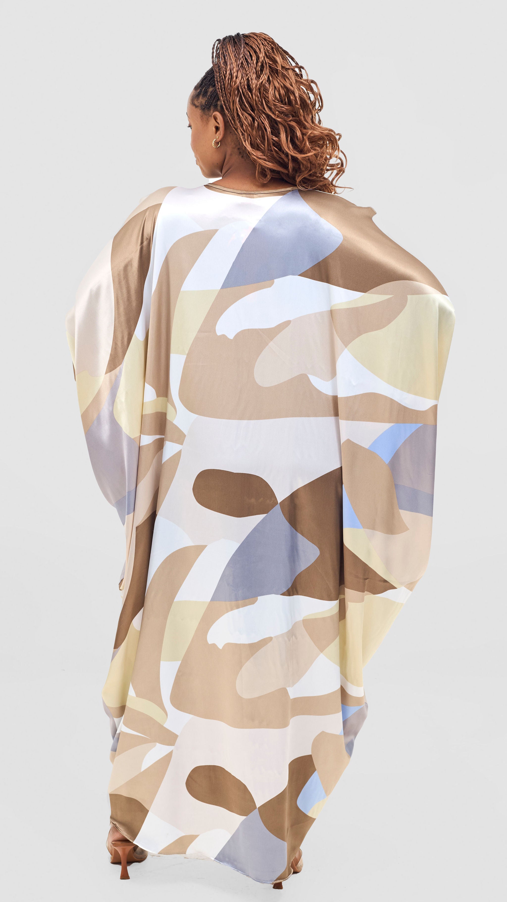 Vivo Lani Maxi Dress - Grey / White Adot Print