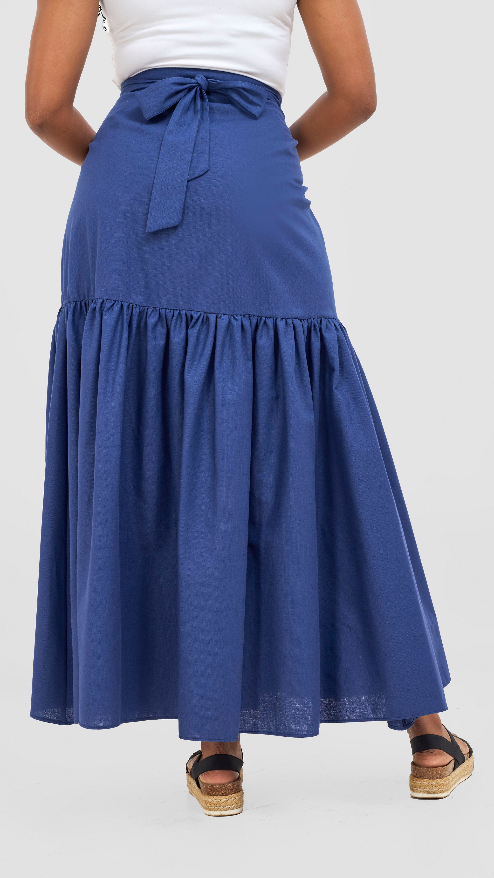 Safari Naledi Gathered Panel Maxi Skirt - Navy