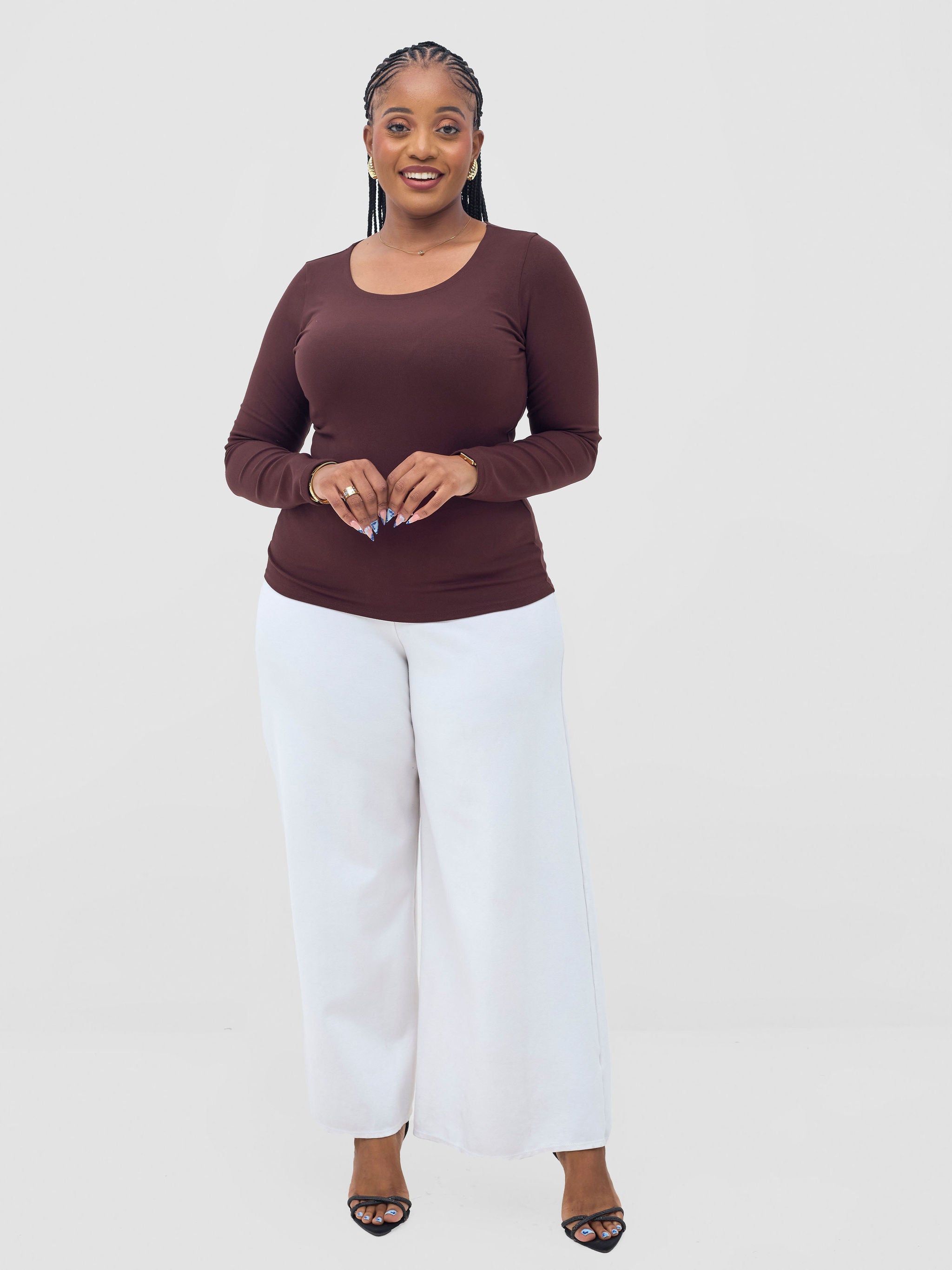 Vivo Basic Val Long Sleeve Top - Light Chocolate