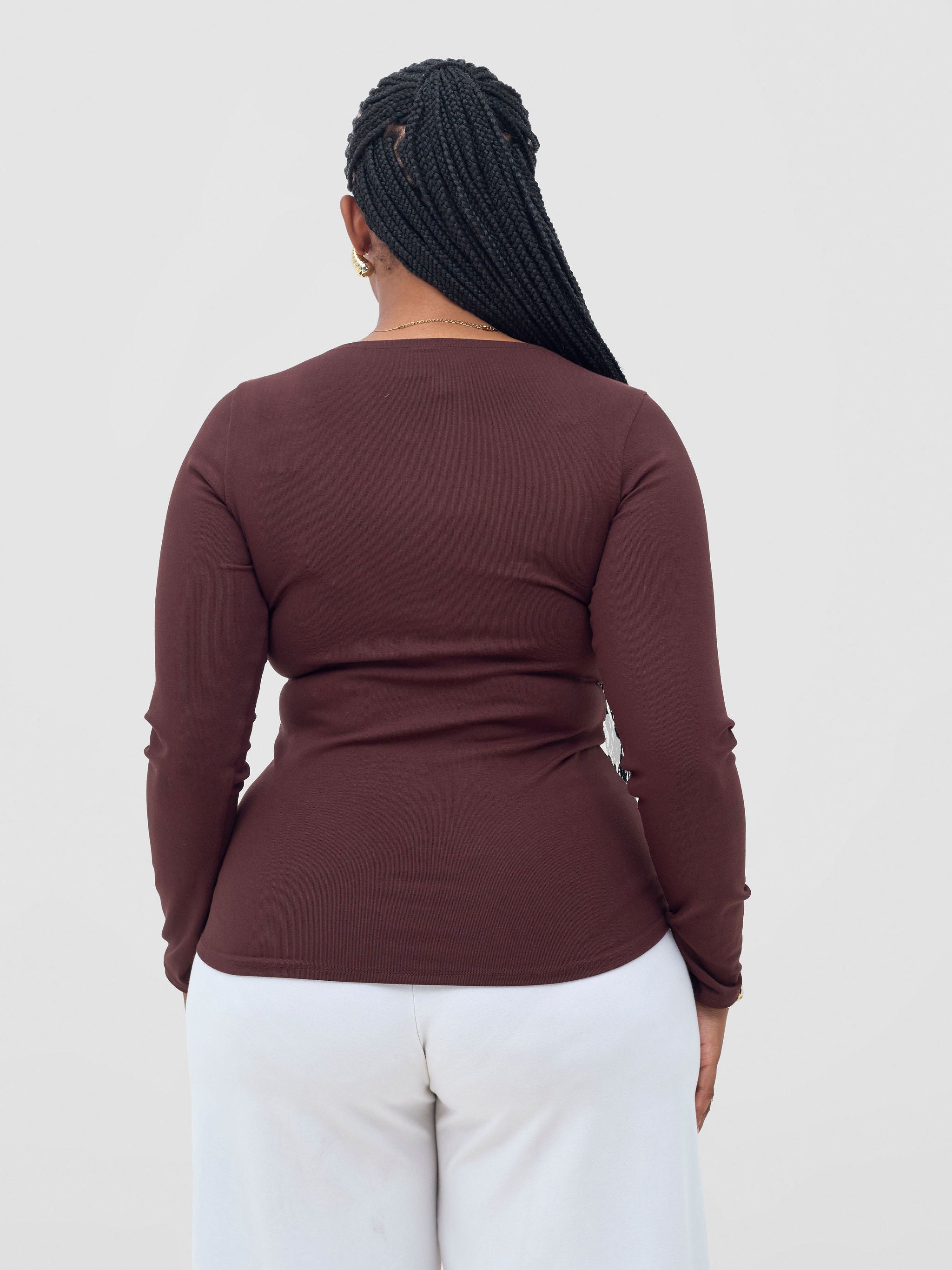 Vivo Basic Val Long Sleeve Top - Light Chocolate