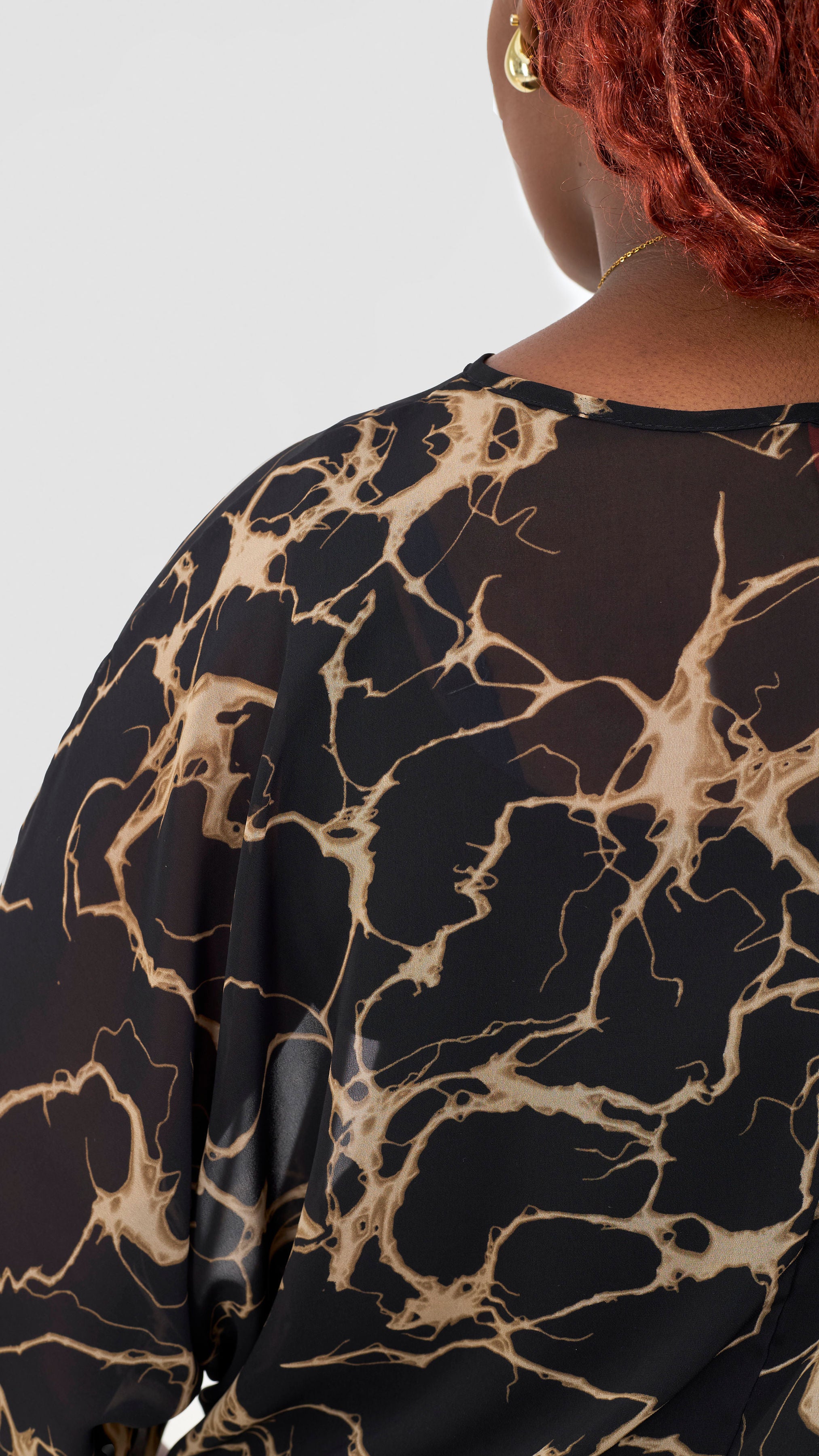 Vivo Lani Maxi Top - Black / Taupe Print