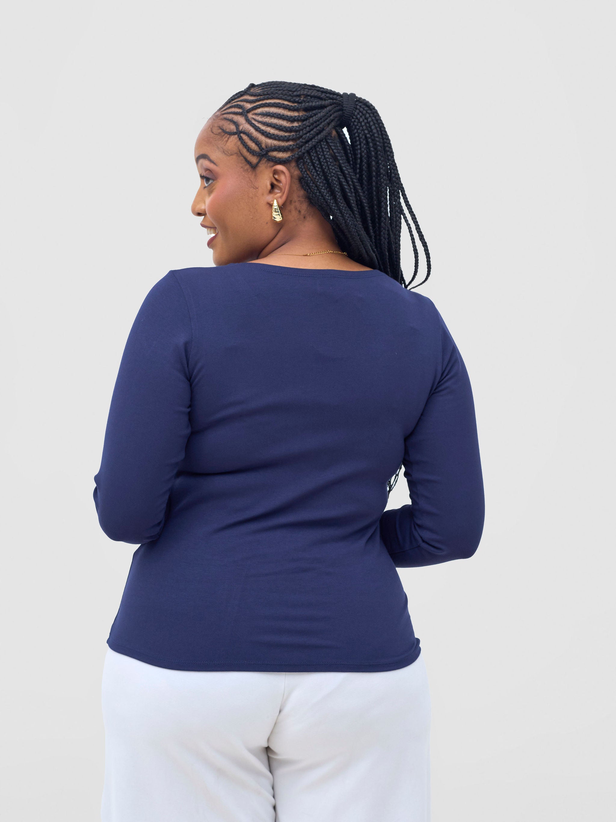 Vivo Basic Val Long Sleeve Top - Dark Navy