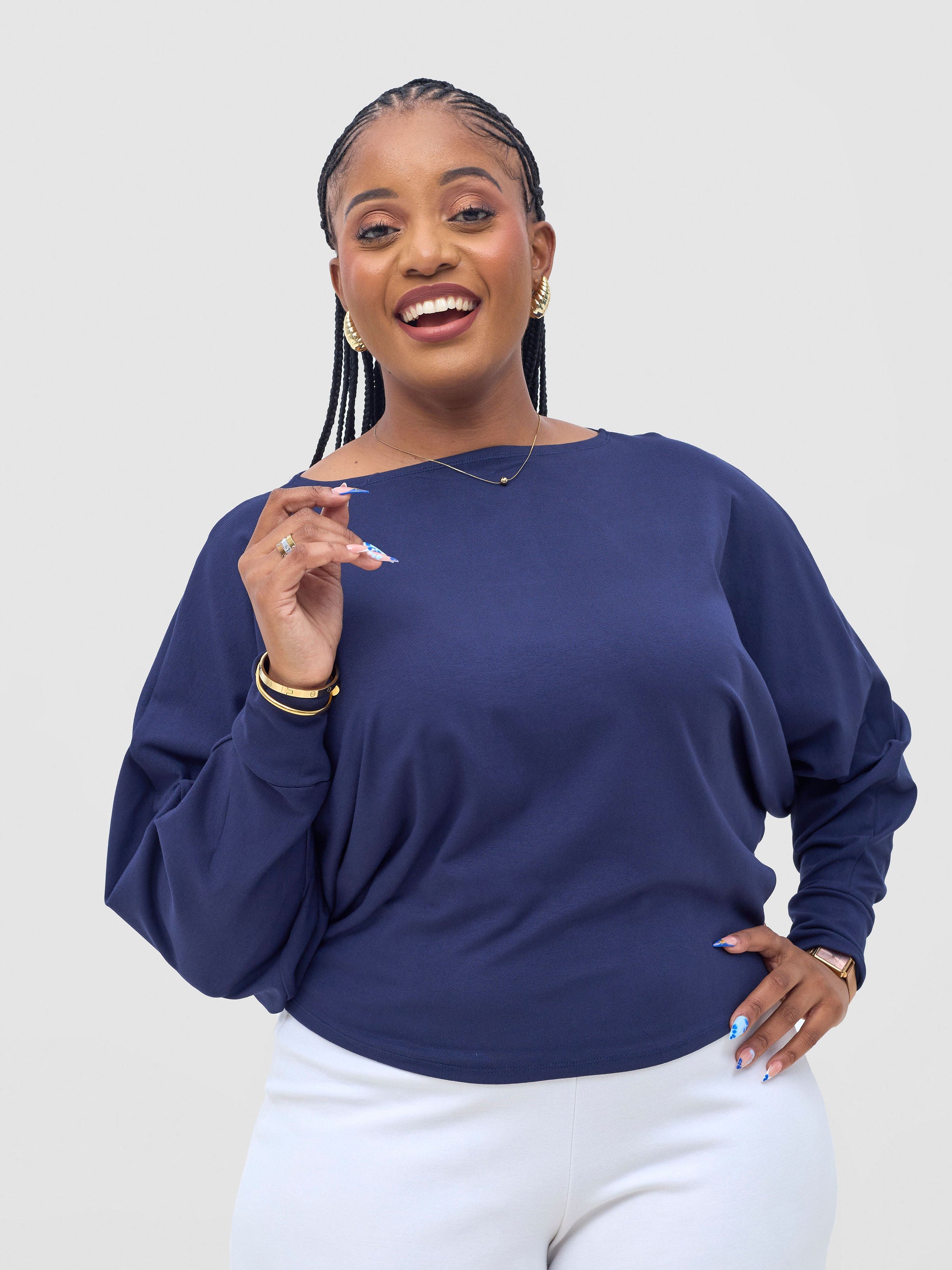 Vivo Bana Batwing Top - Dark Navy